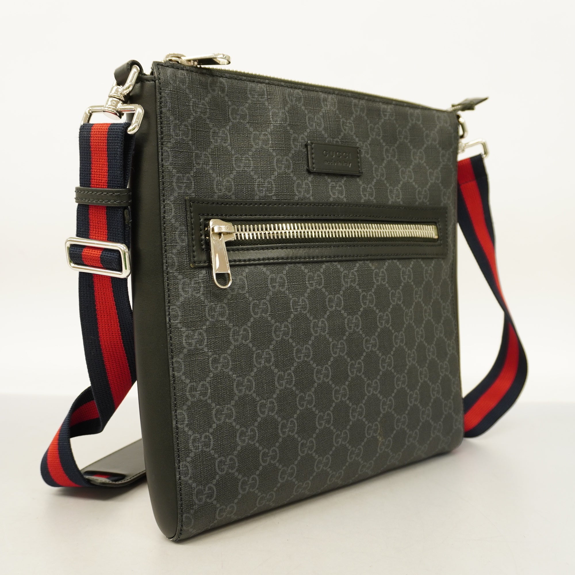 GCCI  474137 Men's PVC,Leather Shoulder Bag Black