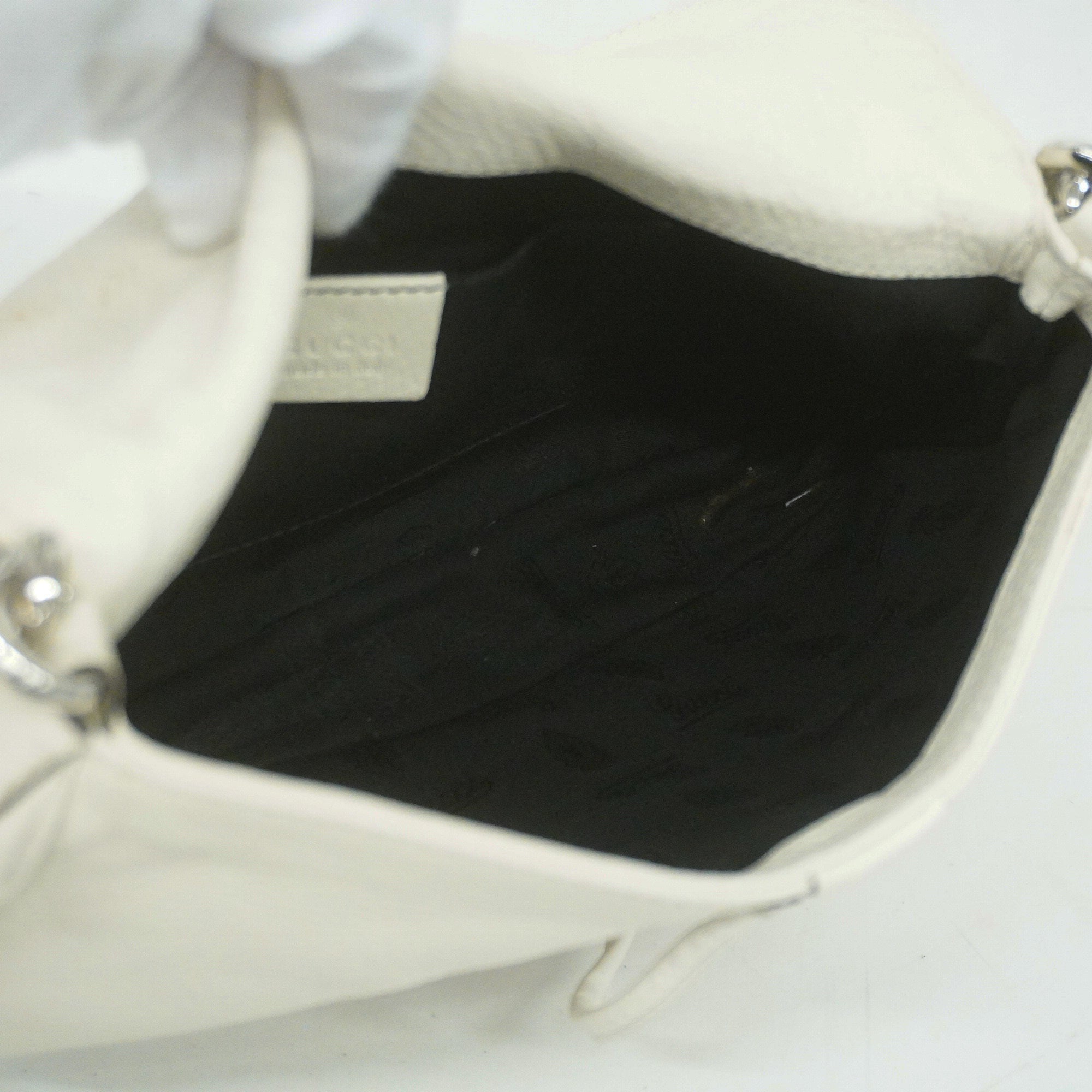GCCI  Bamboo 235320 Women's Leather Shoulder Bag Ivory