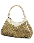 GCCI  GG Canvas Handbag 190525 Women's Handbag Beige,White