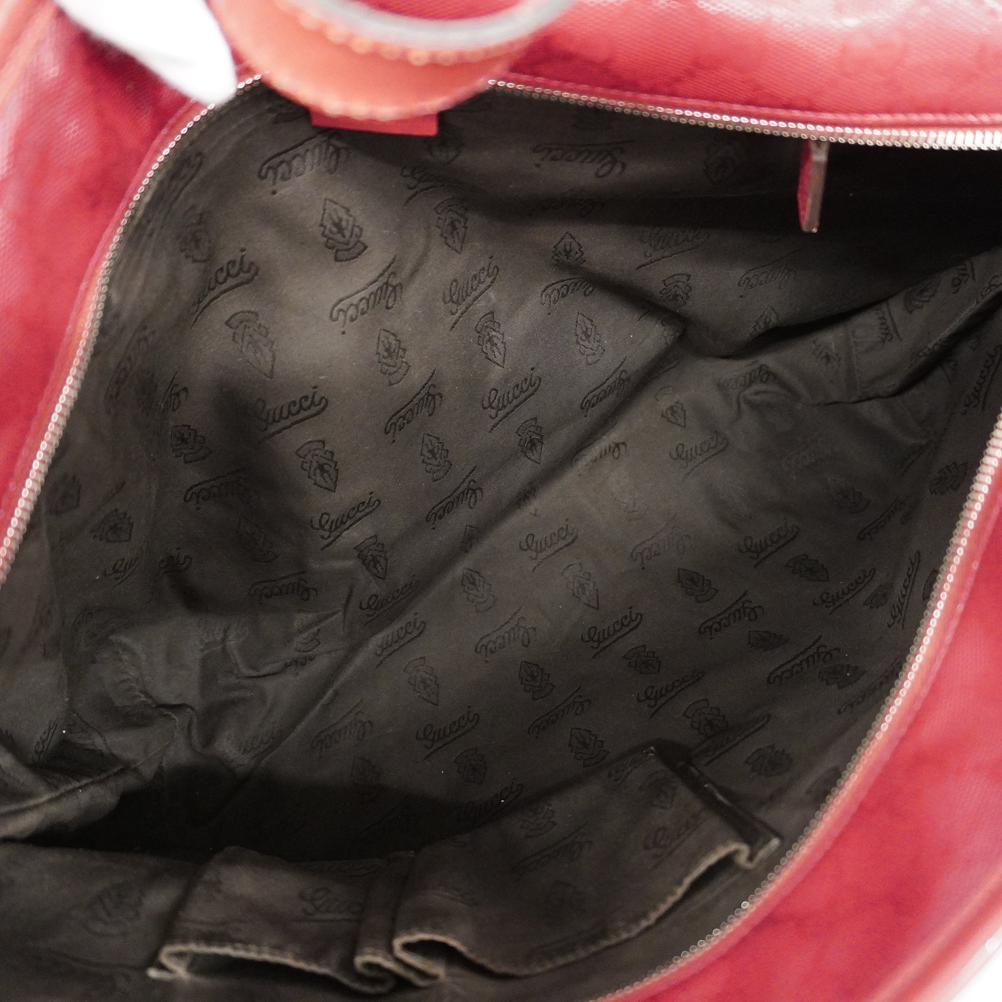 GCCI  GG Imprime 211137 Women's Leather Tote Bag Red Color