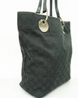 GCCI  GG Canvas120836 Women's Leather Handbag,Tote Bag Black