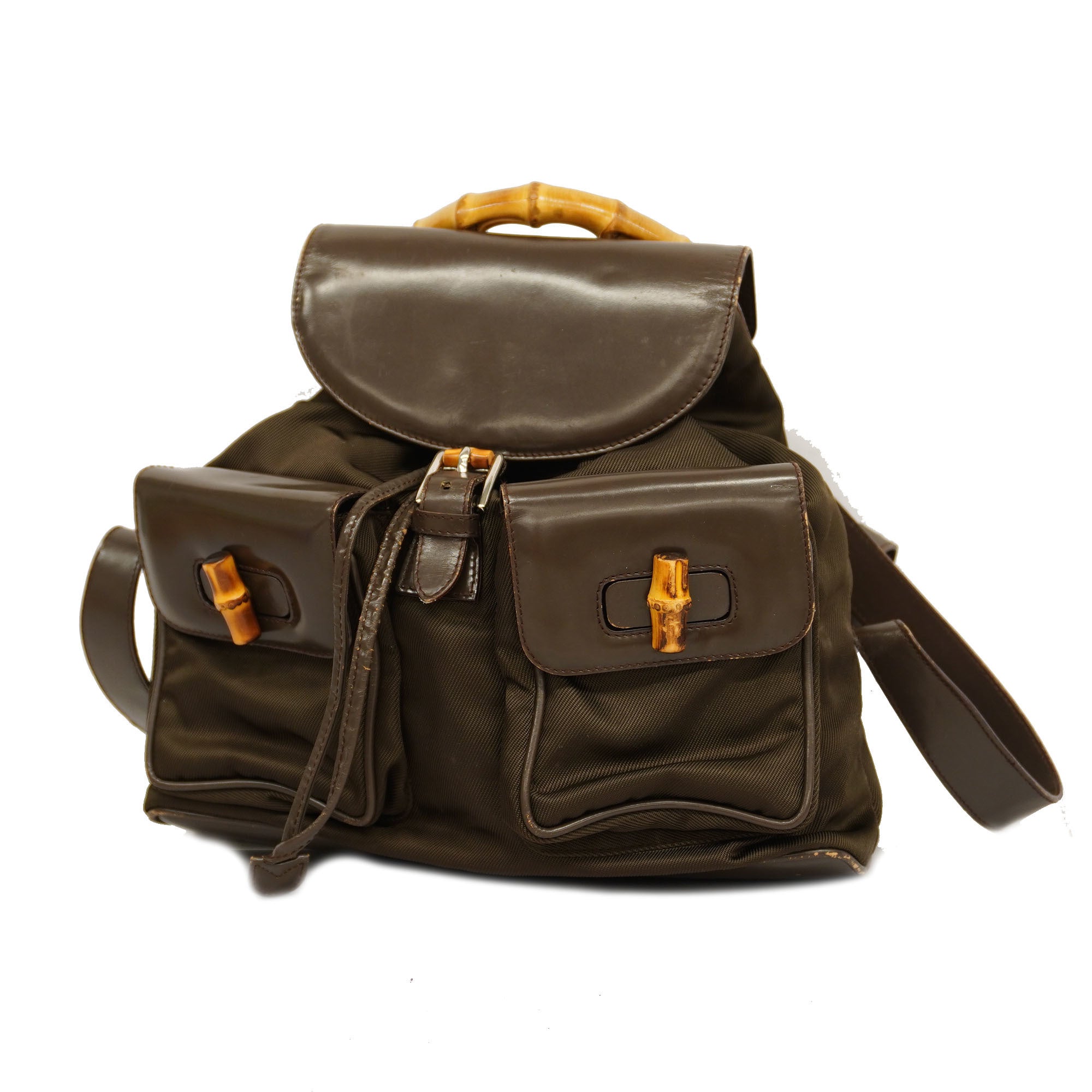 GCCI  Bamboo Rucksack 003 2058 0016 5 Women's Nylon Backpack Brown