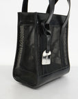 GCCI  Patent Leather 002 1705 0405 Women's Mesh,Leather Handbag Black