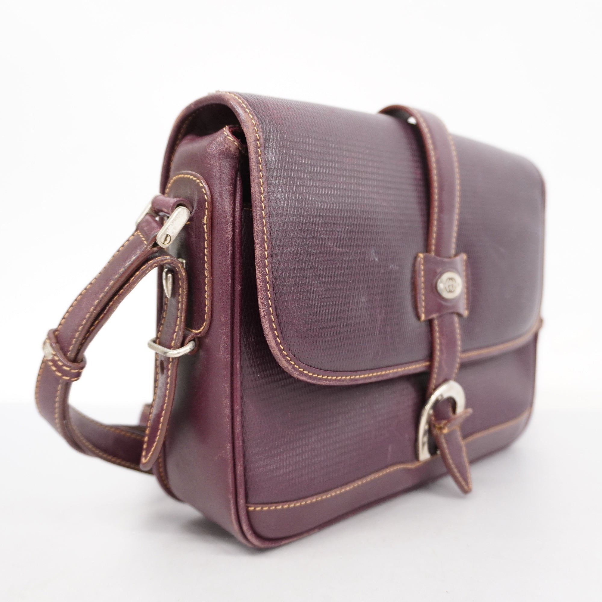 GCCI  GG Canvas Shoulder Bag 001 106 0466 Women's Leather Bordeaux