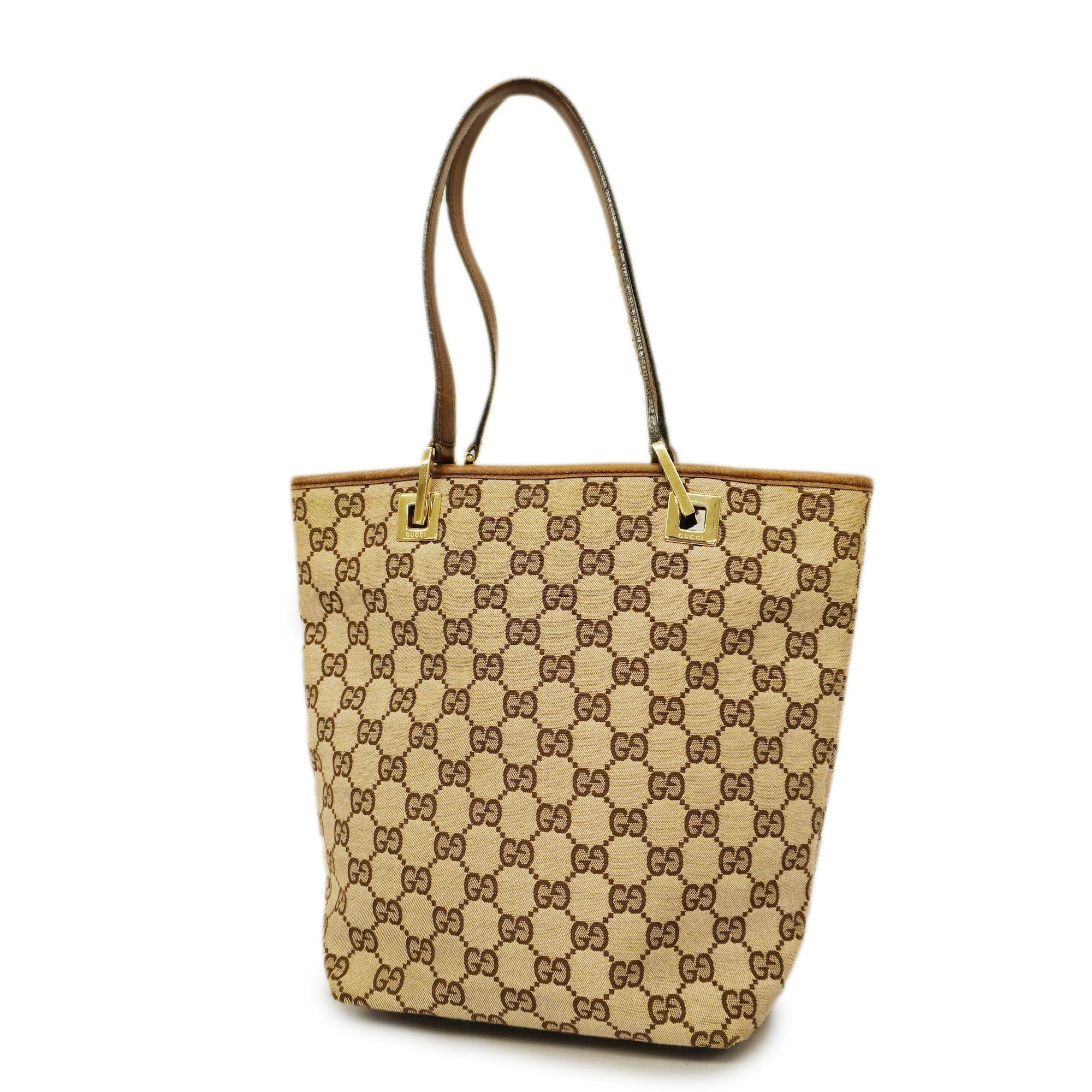 GCCI  GG Canvas Handbag 002 1099 Women's Leather Handbag Beige,Brown