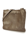 GCCI  GG Imprime 201538 Women's Leather Shoulder Bag Gray