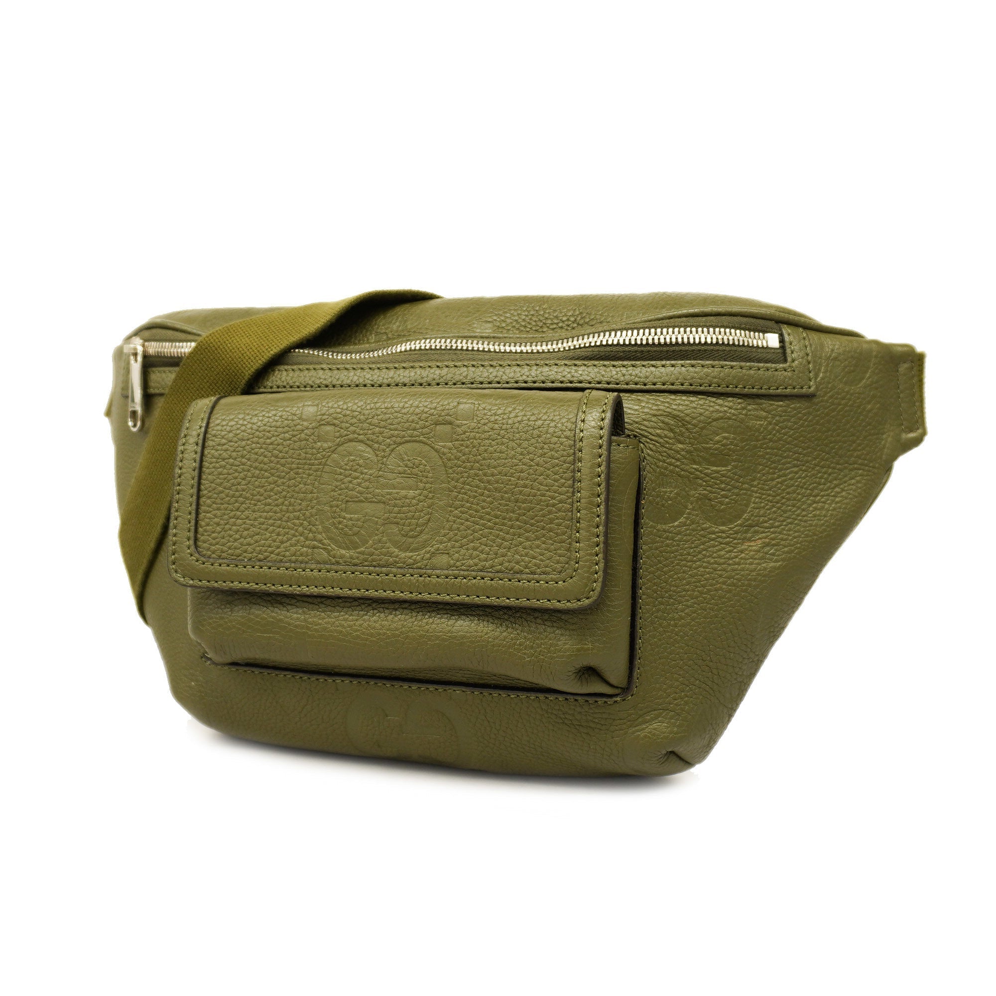 GCCI  Jumbo GG 645093 Men's Leather Sling Bag Khaki