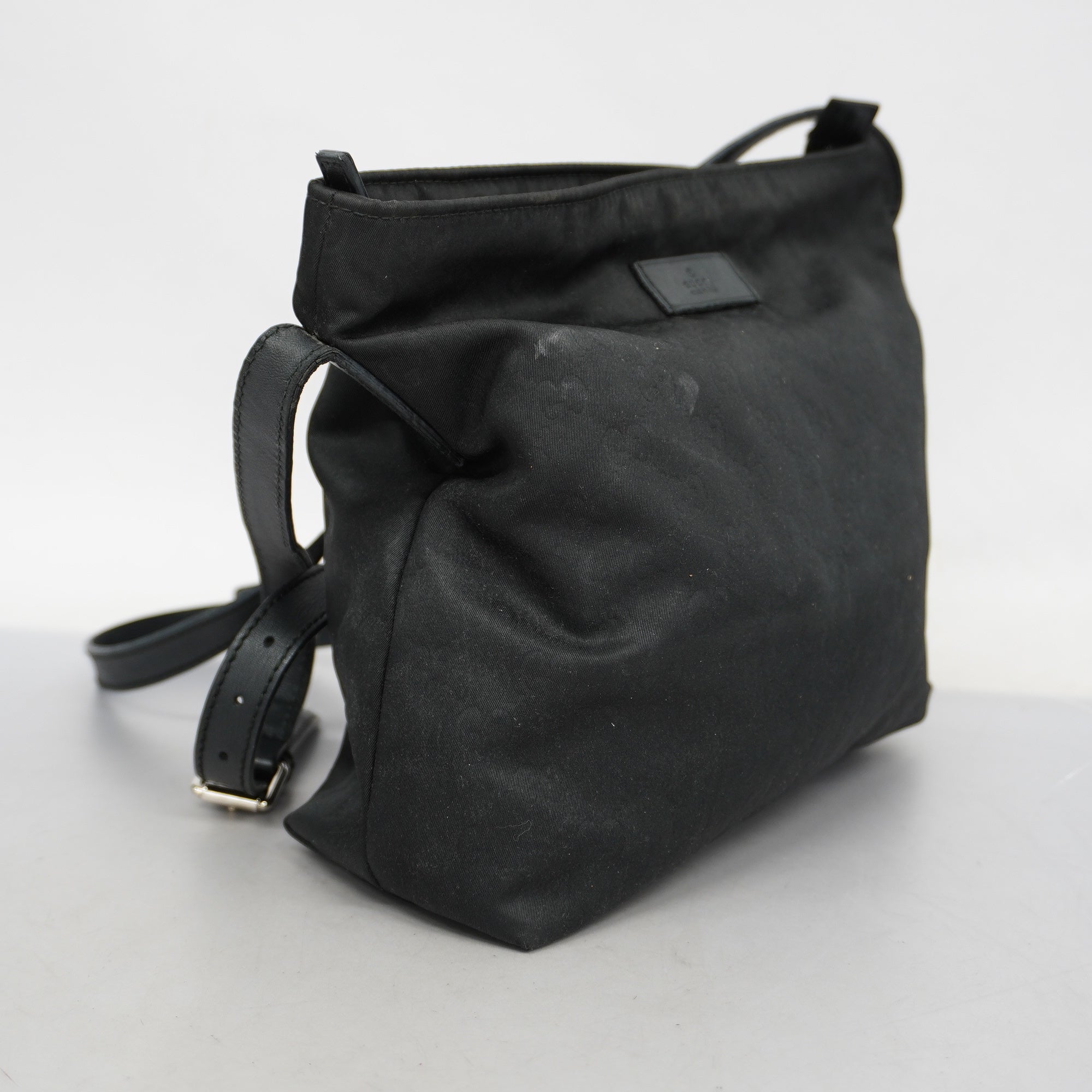 GCCI  GG Nylon 314529 Nylon,Leather Shoulder Bag Black