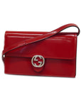 GCCI  Interlocking G 510304 Women's Leather Shoulder Bag Red Color