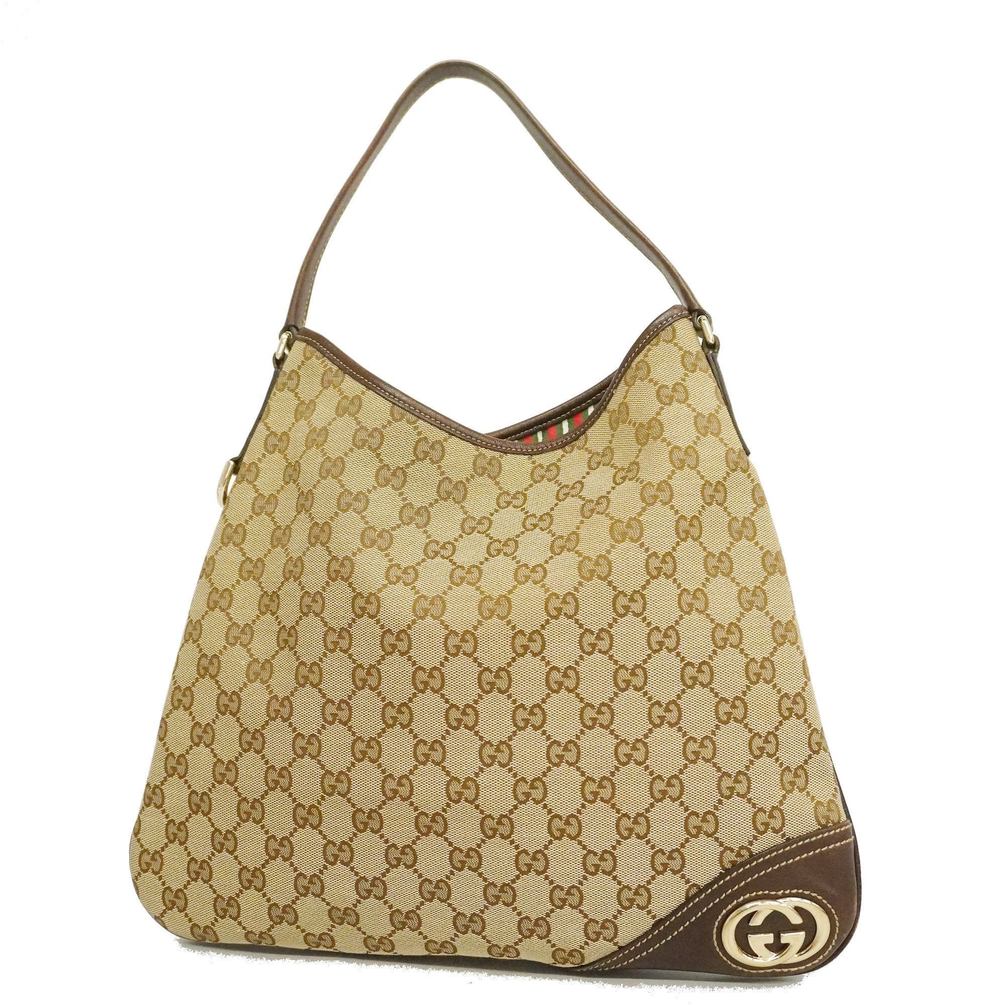 GCCI  GG Canvas 169947 Women's GG Canvas,Leather Tote Bag Beige