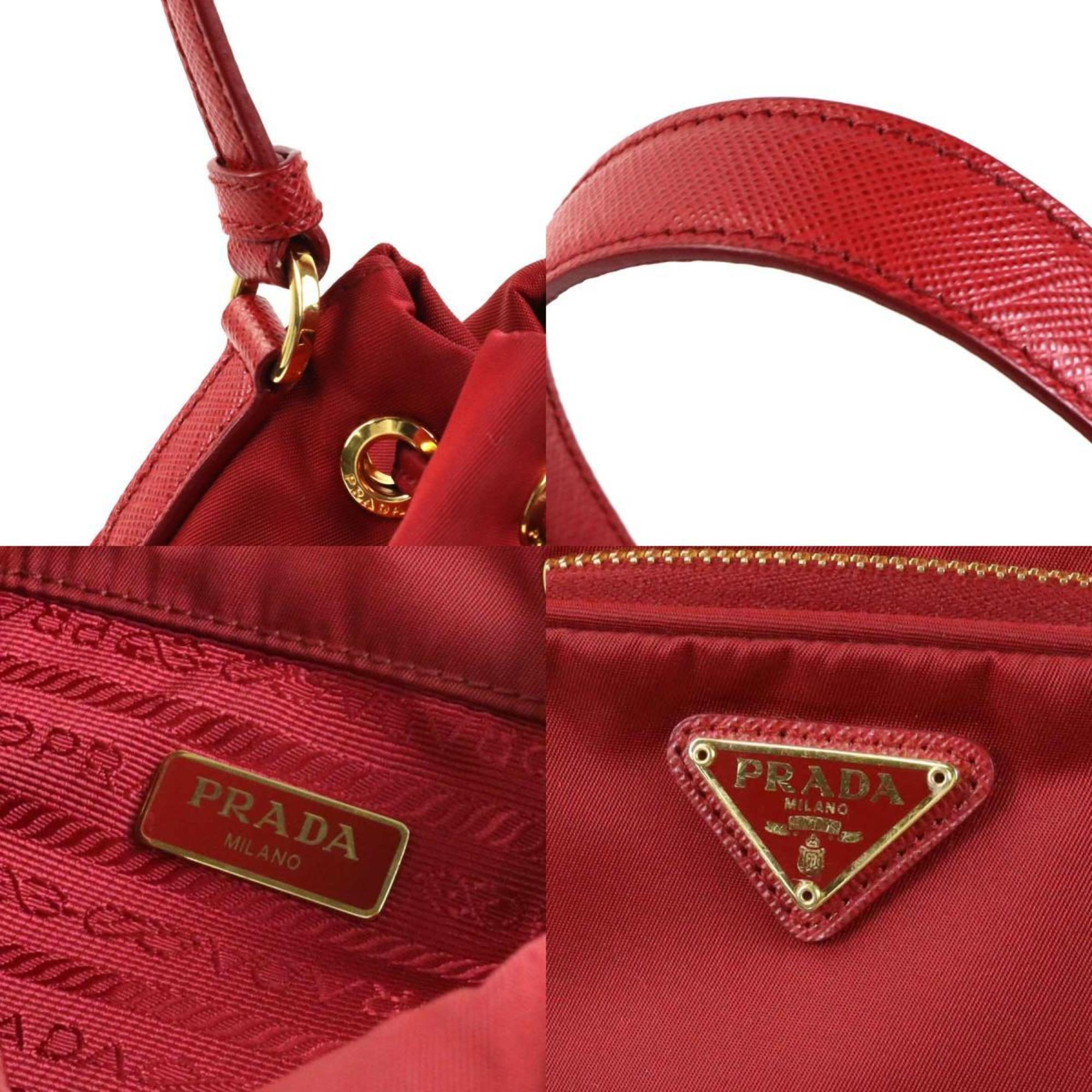 PRD Crossbody Shoulder Bag HandBag Nylon Red Ladies 1BH038