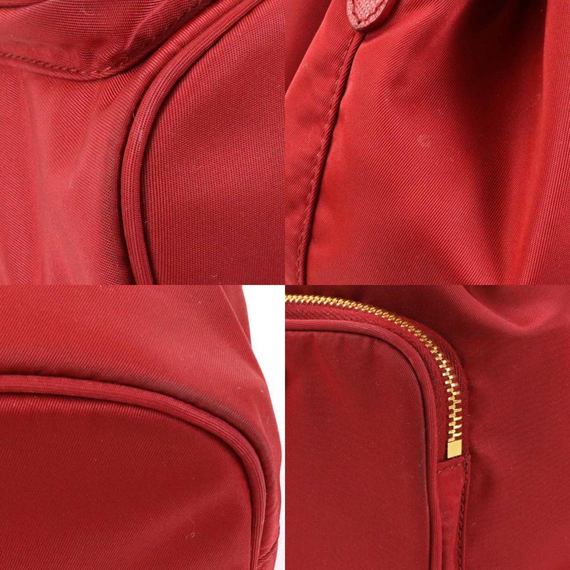 PRD Crossbody Shoulder Bag HandBag Nylon Red Ladies 1BH038