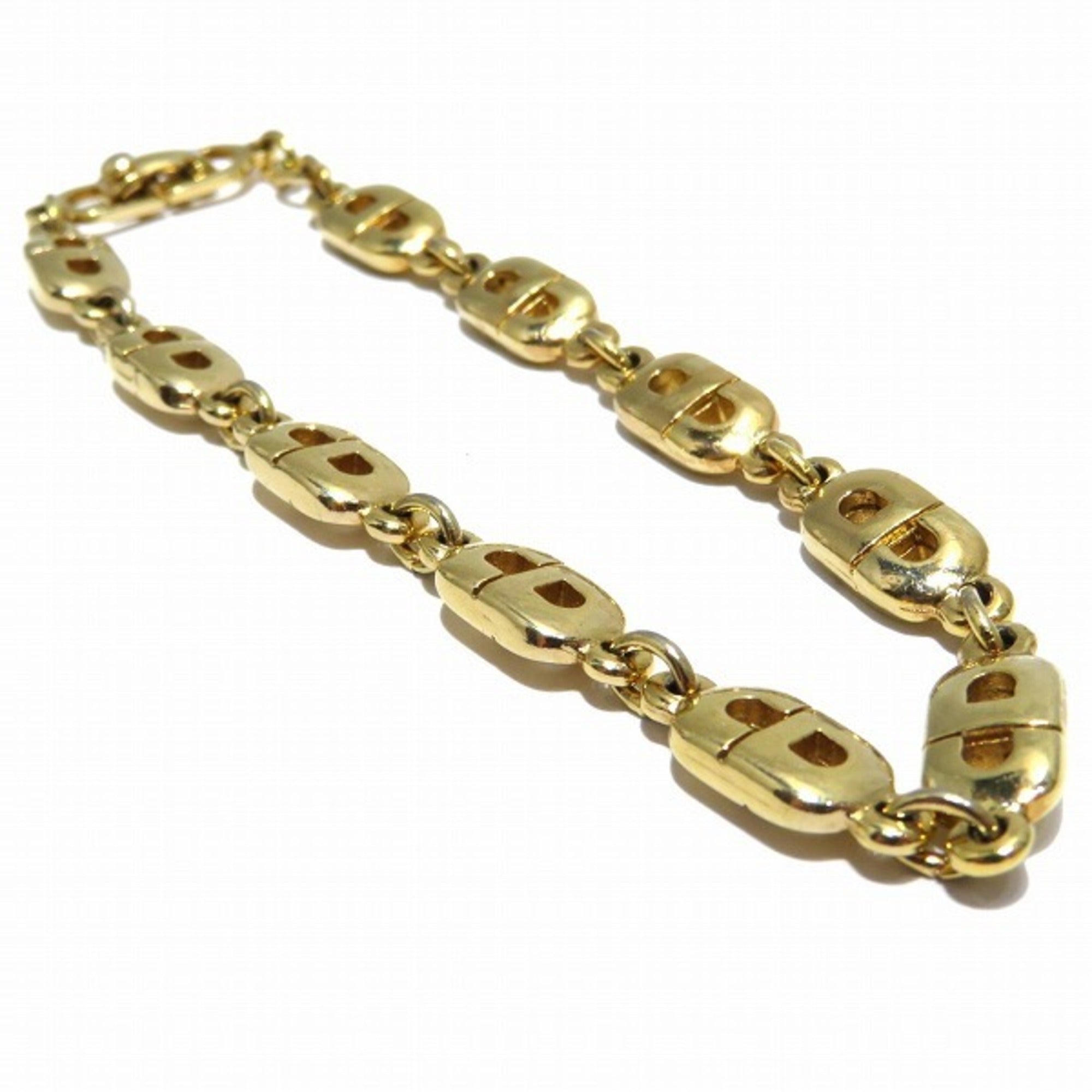 CHRISTIAN D1OR CD Logo Bracelet Gold Metal Brand Accessory Women's