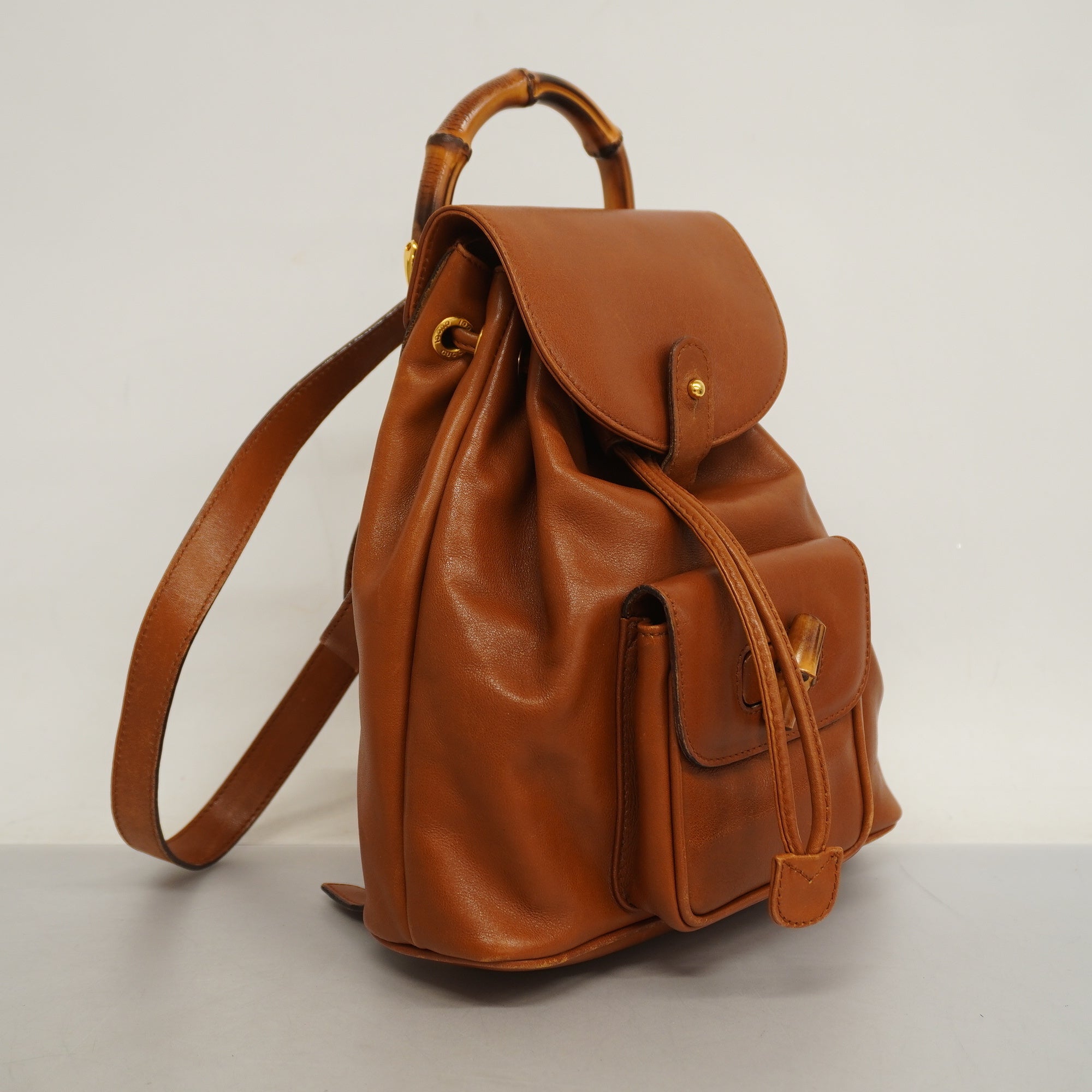 GCCI  Bamboo Rucksack 003 1705 0030 Women's Leather Backpack Brown