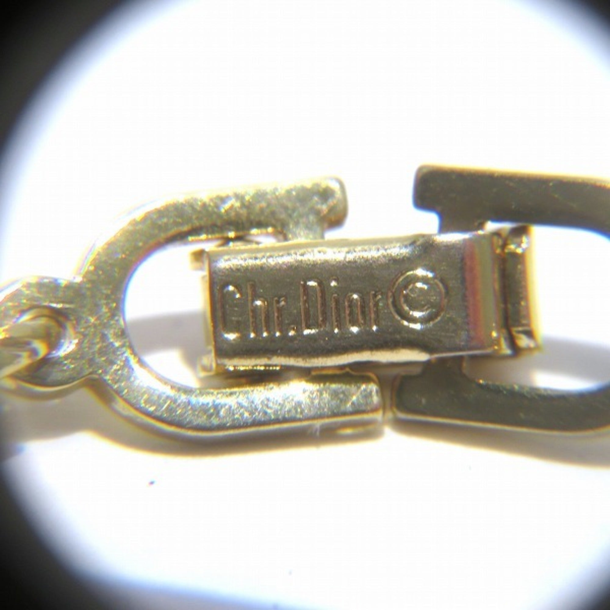 CHRISTIAN D1OR CD Logo Bracelet Gold Metal Brand Accessory Women's