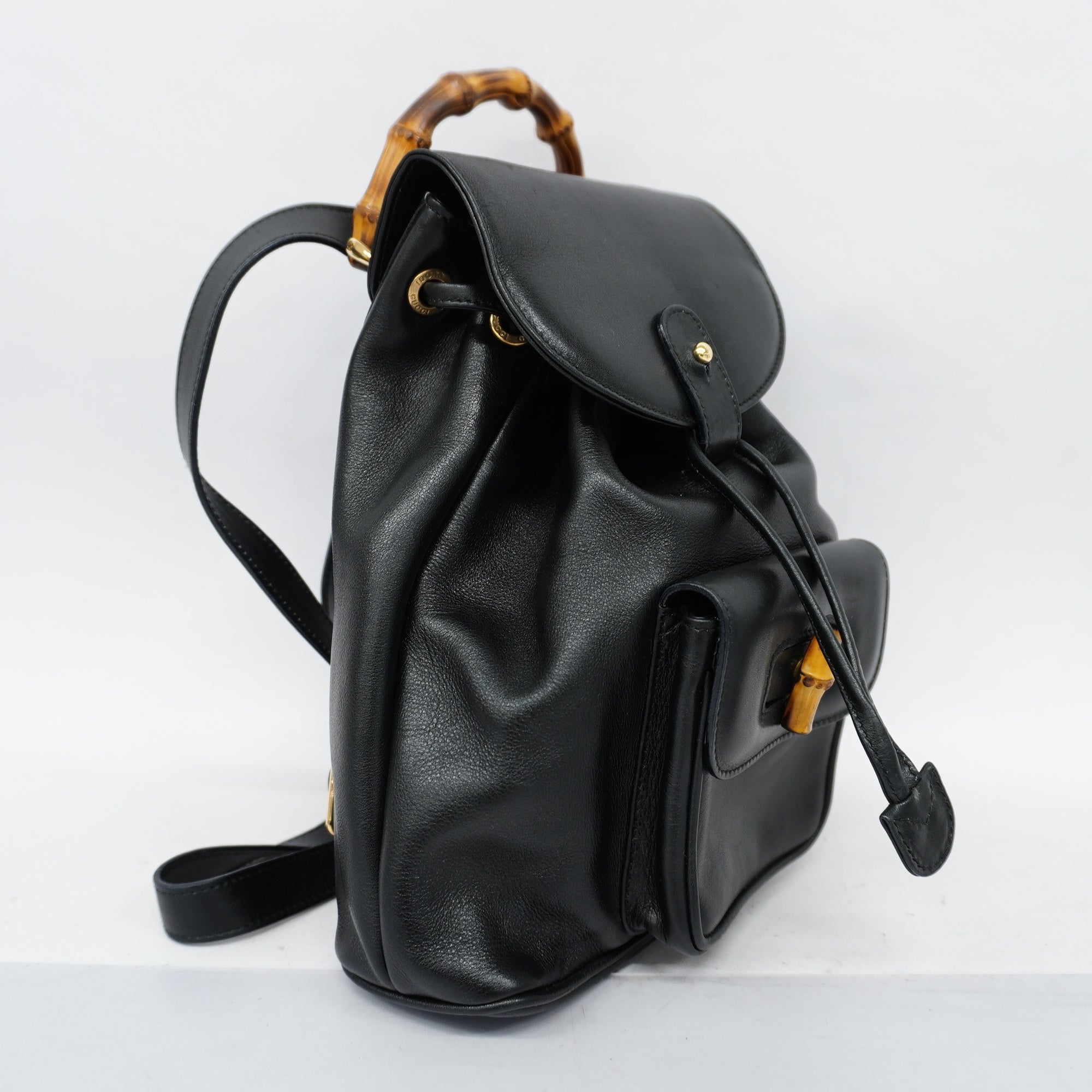 GCCI  Bamboo Rucksack 003 2058 0030 Women's Leather Backpack Black