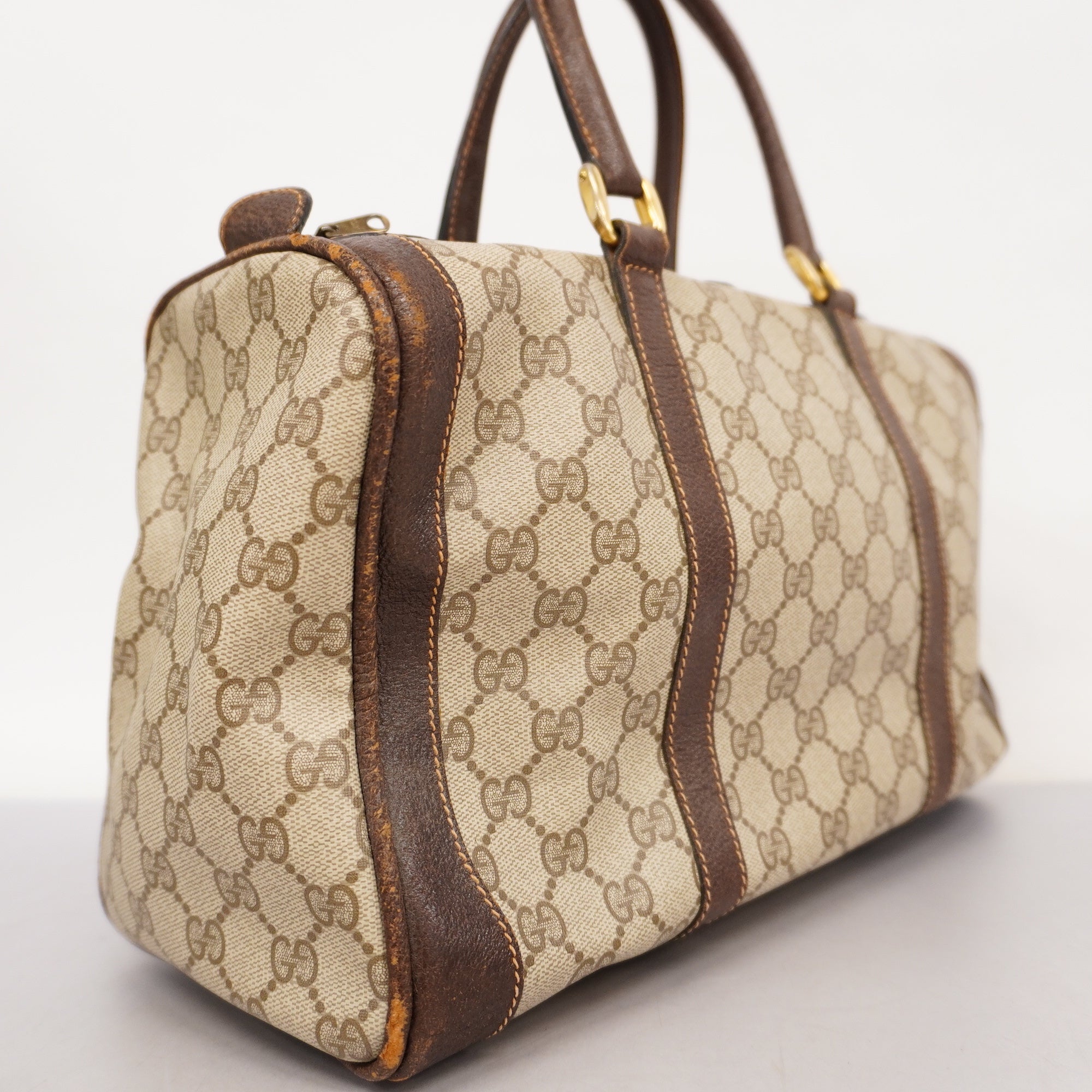 GCCI  GG Supreme GG Supreme 98 002 468 Women's PVC,Leather Handbag Beige