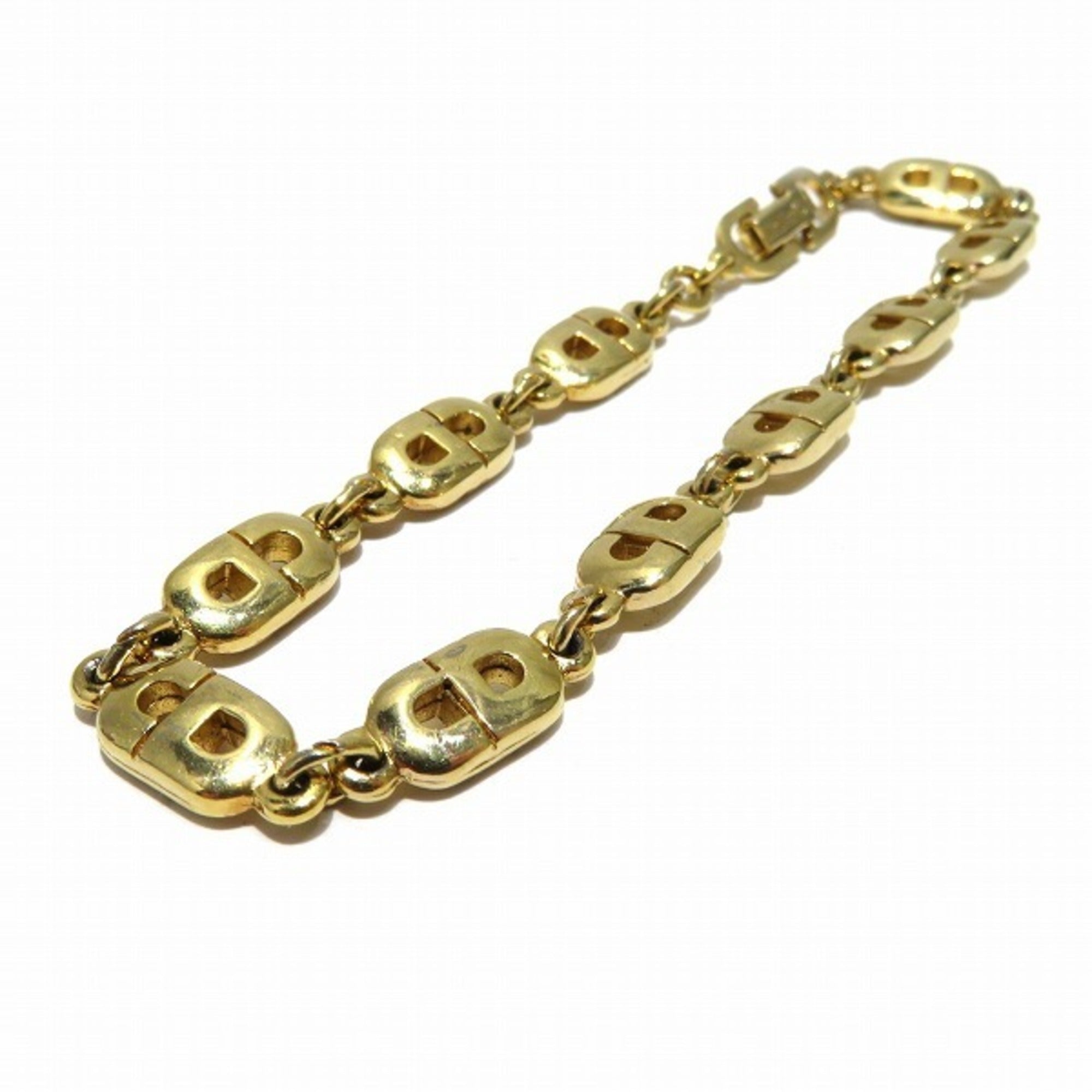 CHRISTIAN D1OR CD Logo Bracelet Gold Metal Brand Accessory Women's