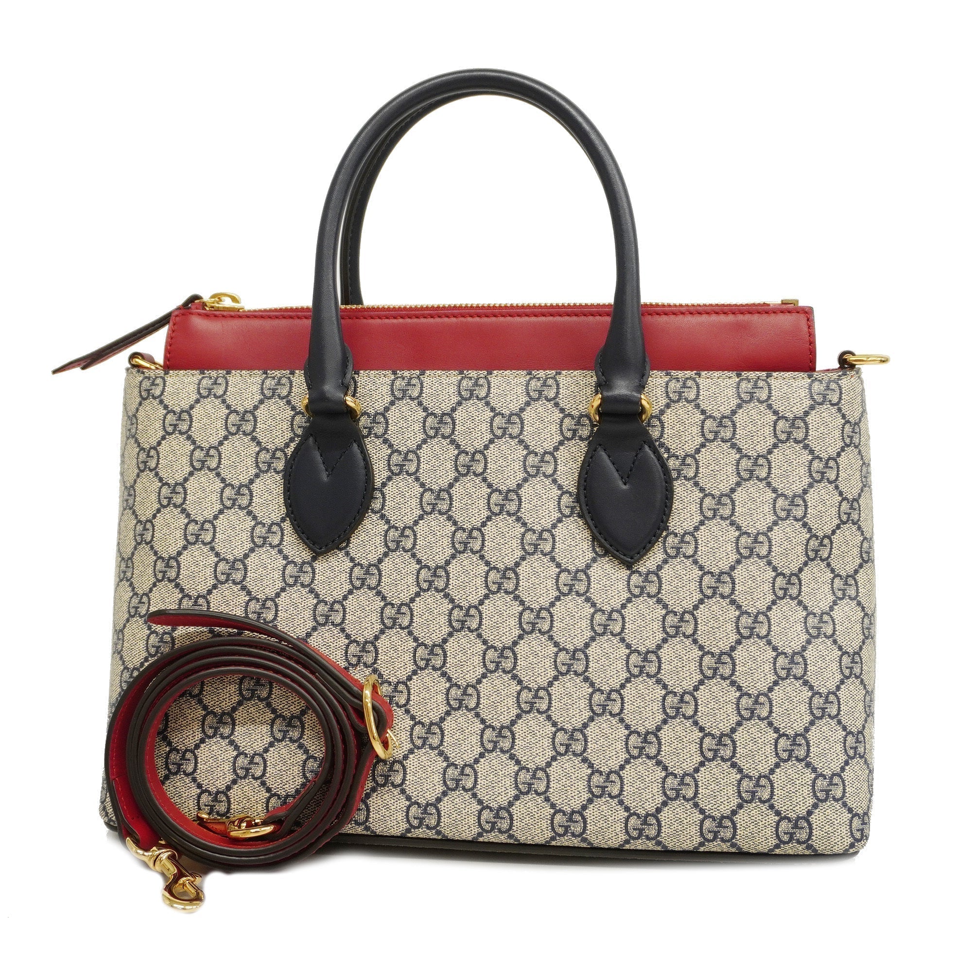 GCCI  2way Bag 409534 Women's GG Supreme Handbag,Shoulder Bag Navy,Red