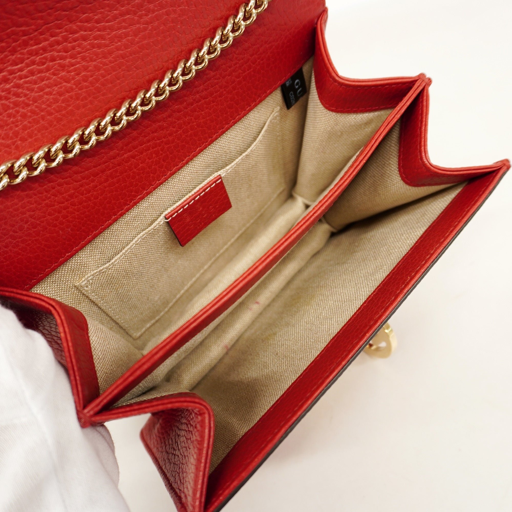 GCCI  Interlocking G 510304 Women's Leather Shoulder Bag Red Color
