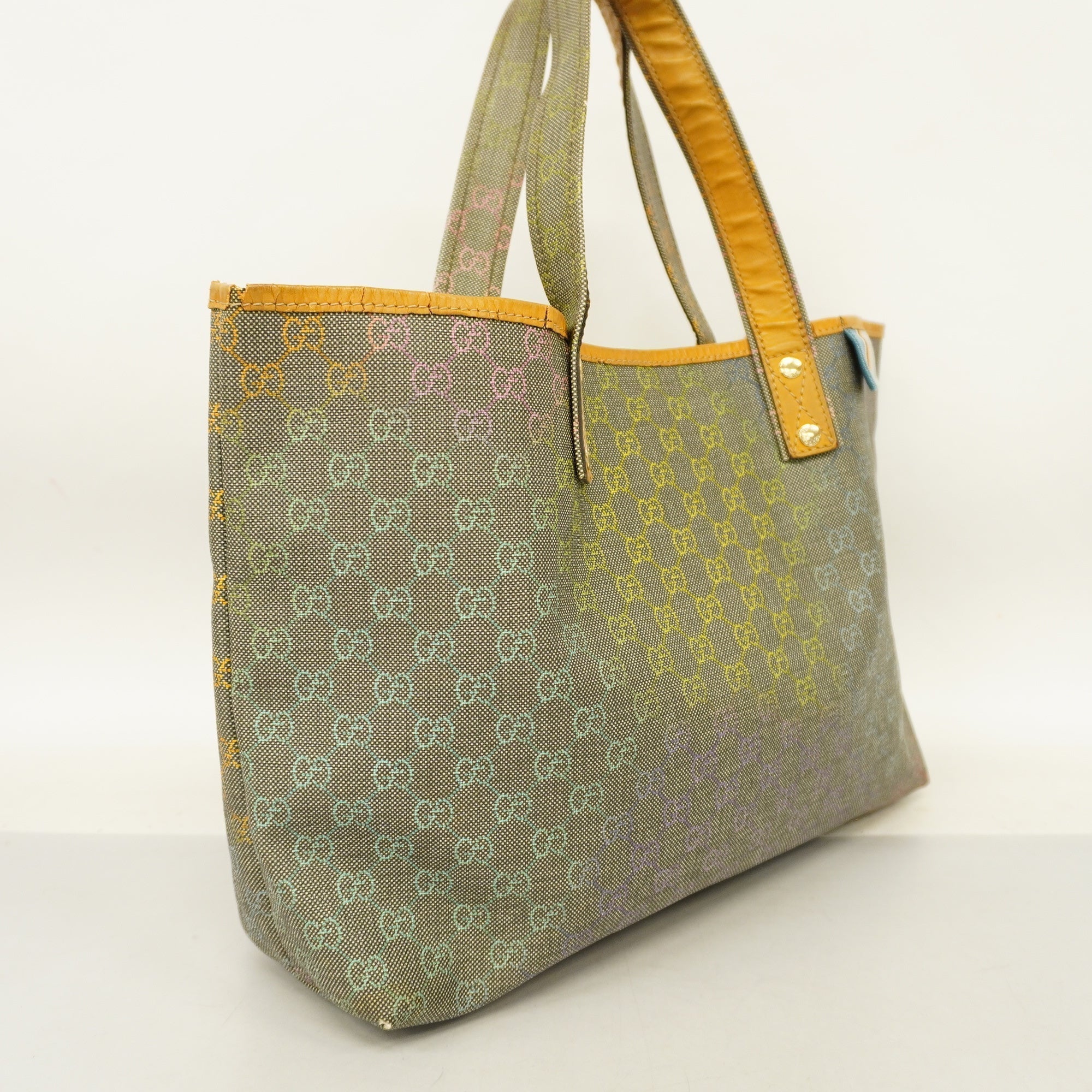 GCCI  211134 Women's GG Supreme,Leather Tote Bag Beige,Black,Multi-color