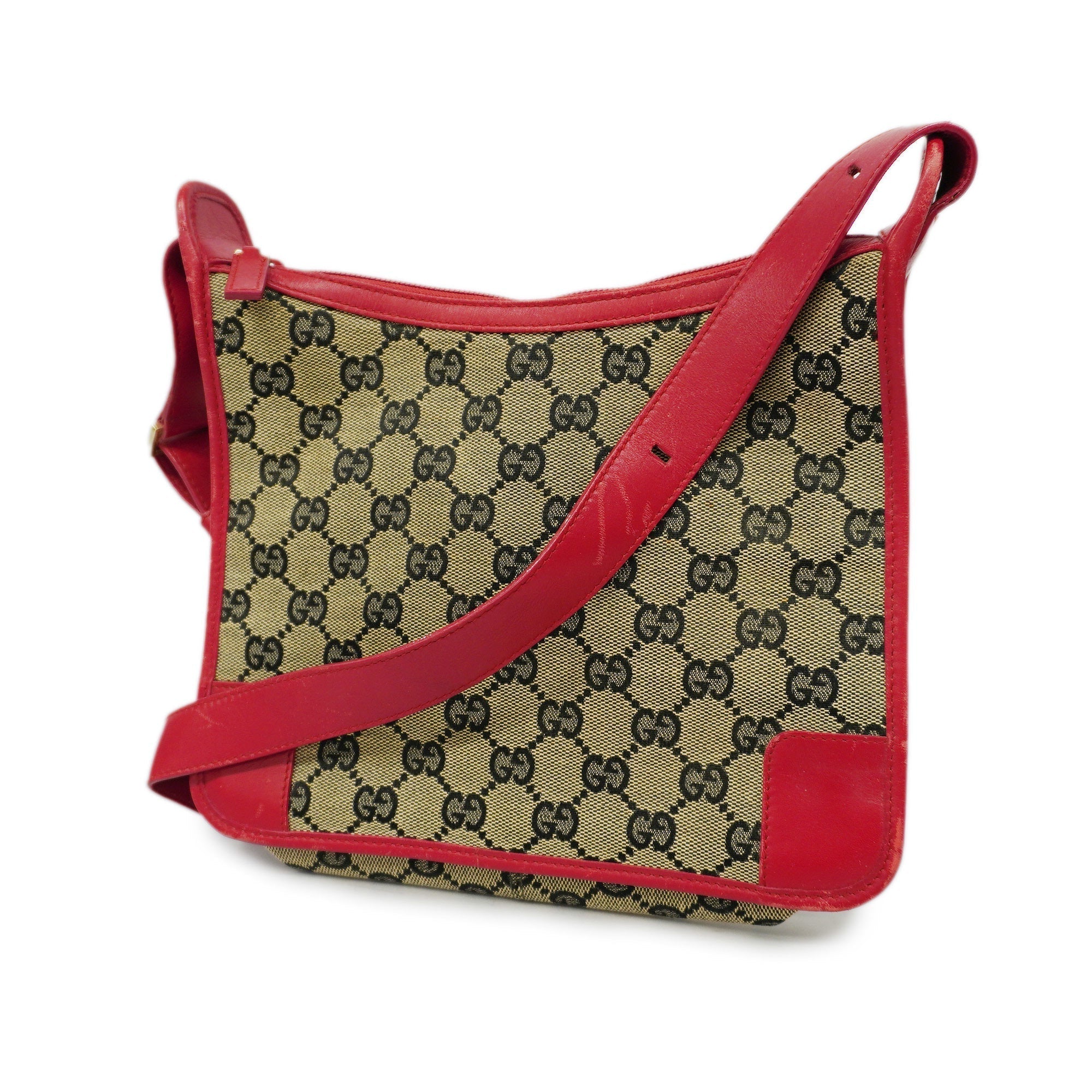 GCCI  GG Canvas Shoulder Bag 001 4206 Women's Navy,Red Color