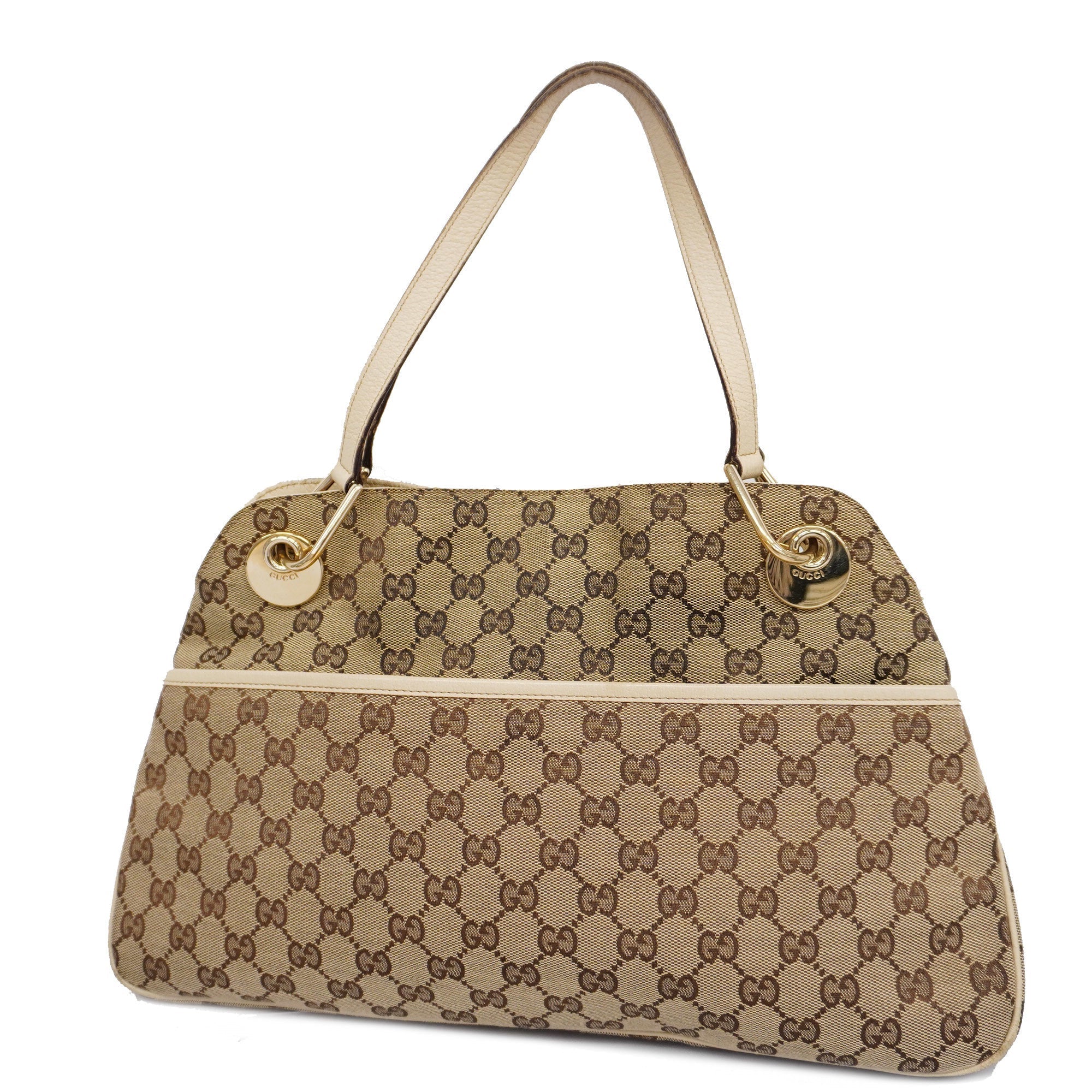 GCCI  GG Canvas Handbag 121023 Women's Handbag Beige,Ivory