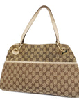GCCI  GG Canvas Handbag 121023 Women's Handbag Beige,Ivory