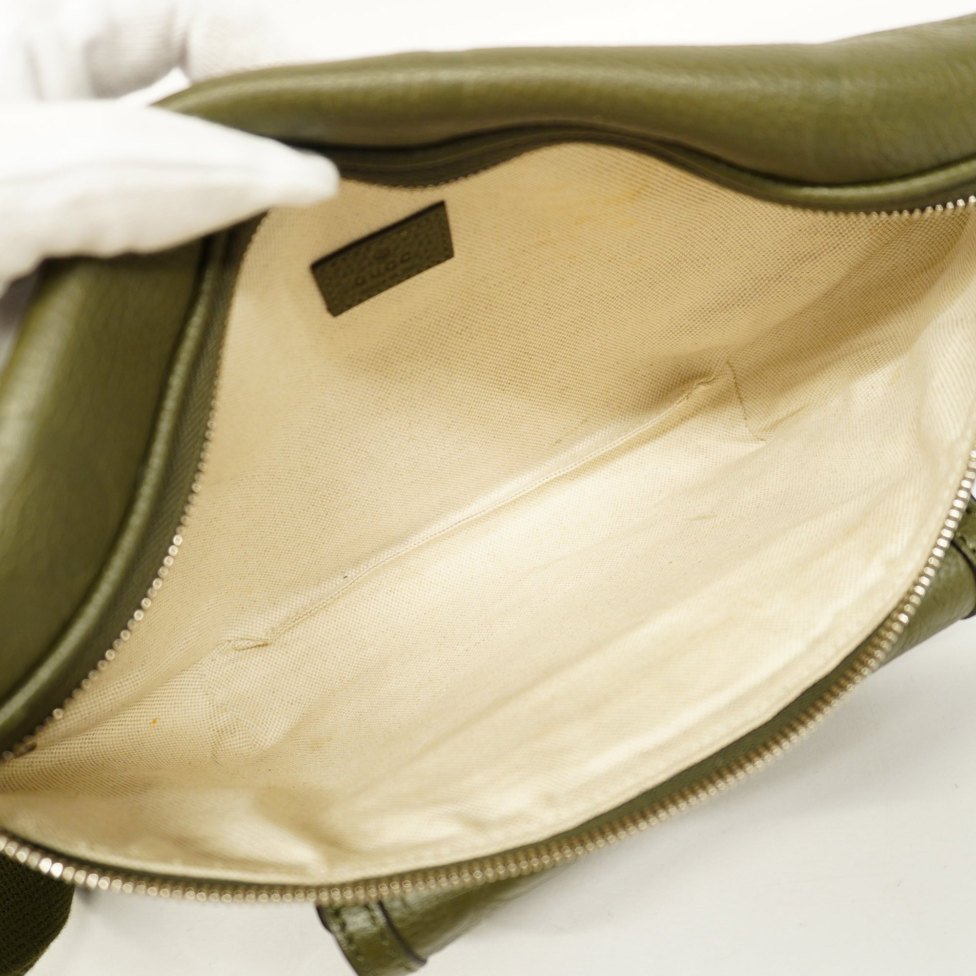 GCCI  Jumbo GG 645093 Men's Leather Sling Bag Khaki