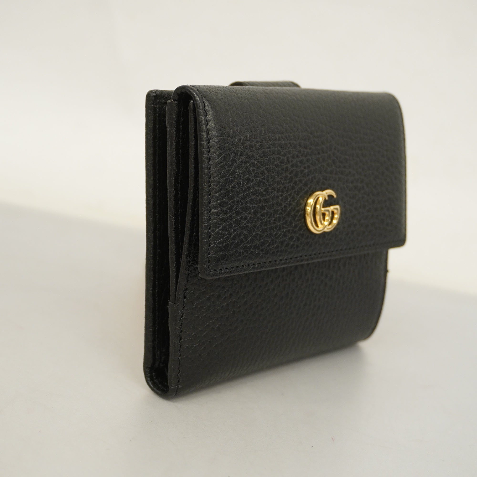 GCCI  GG Marmont Gold Hardware 456122 Women's Leather Wallet Black