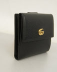 GCCI  GG Marmont Gold Hardware 456122 Women's Leather Wallet Black