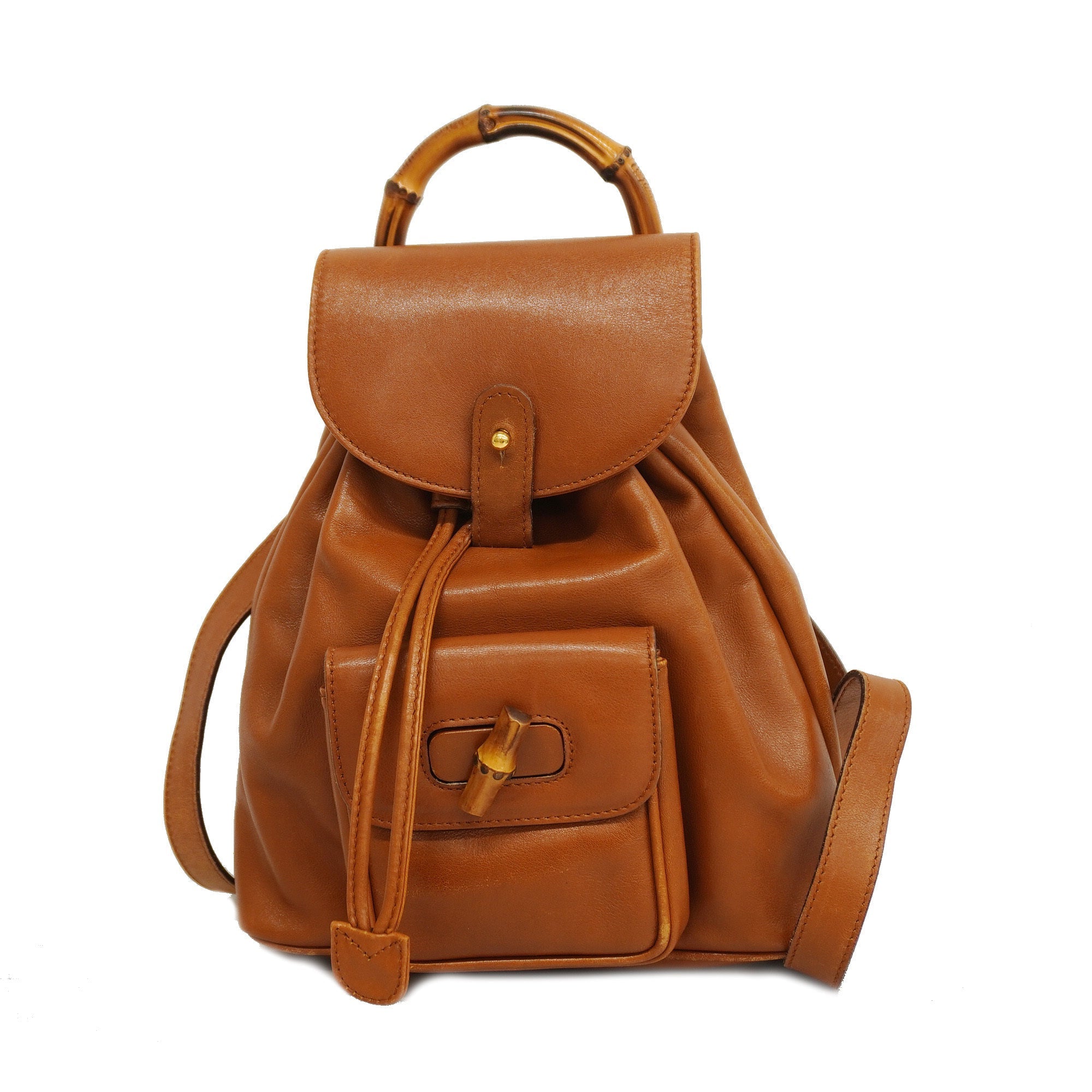 GCCI  Bamboo Rucksack 003 1705 0030 Women's Leather Backpack Brown