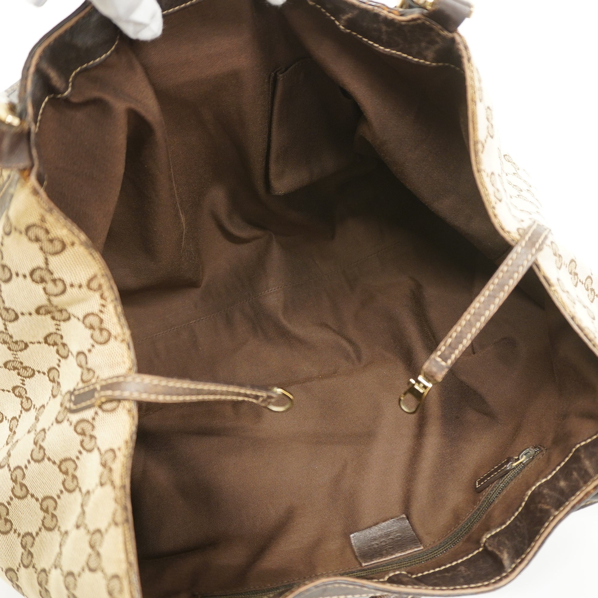 GCCI  GG Canvas Abby 189835 Women's Tote Bag Beige,Brown
