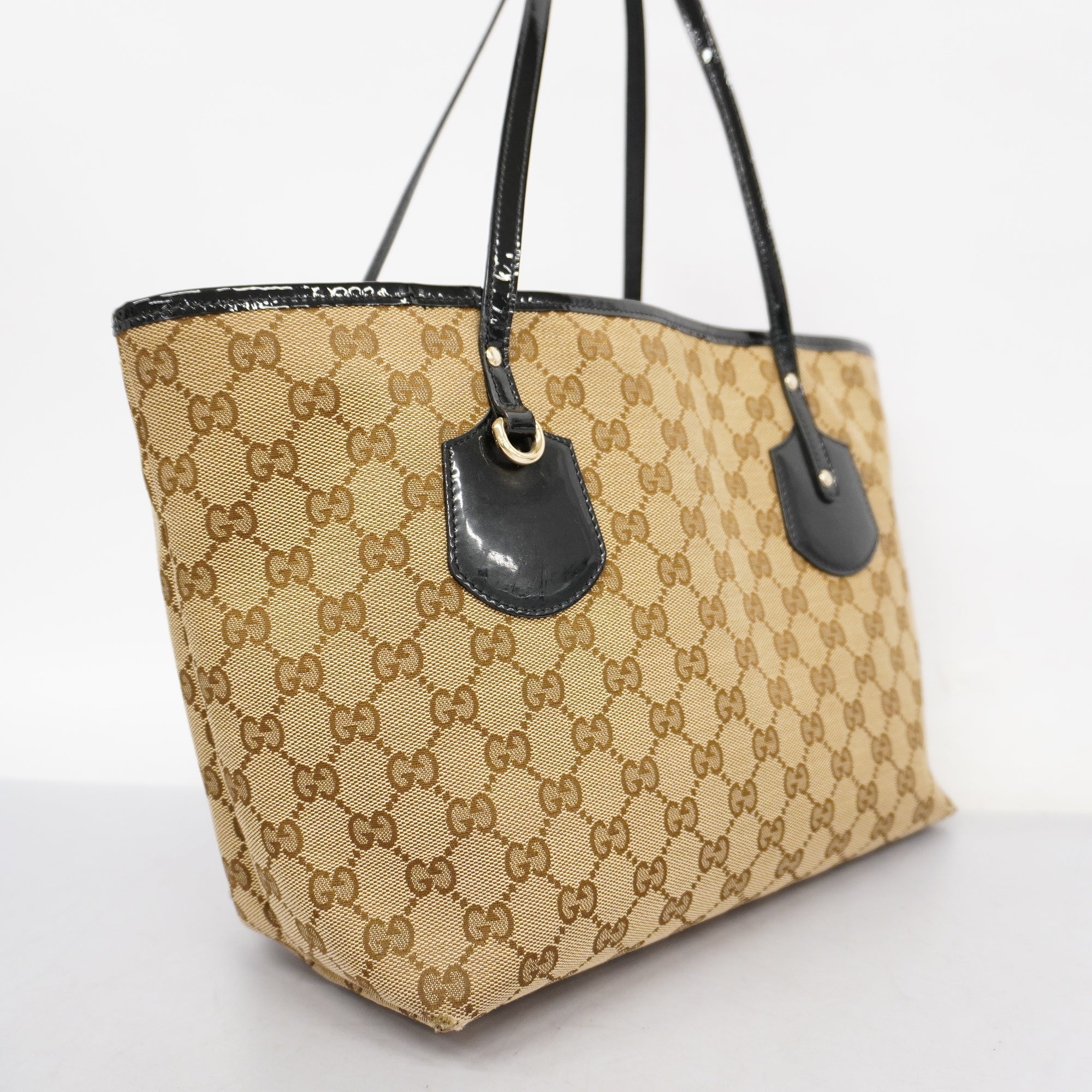 GCCI  GG Canvas Tote Bag 211976 Women's Canvas Tote Bag Beige,Black