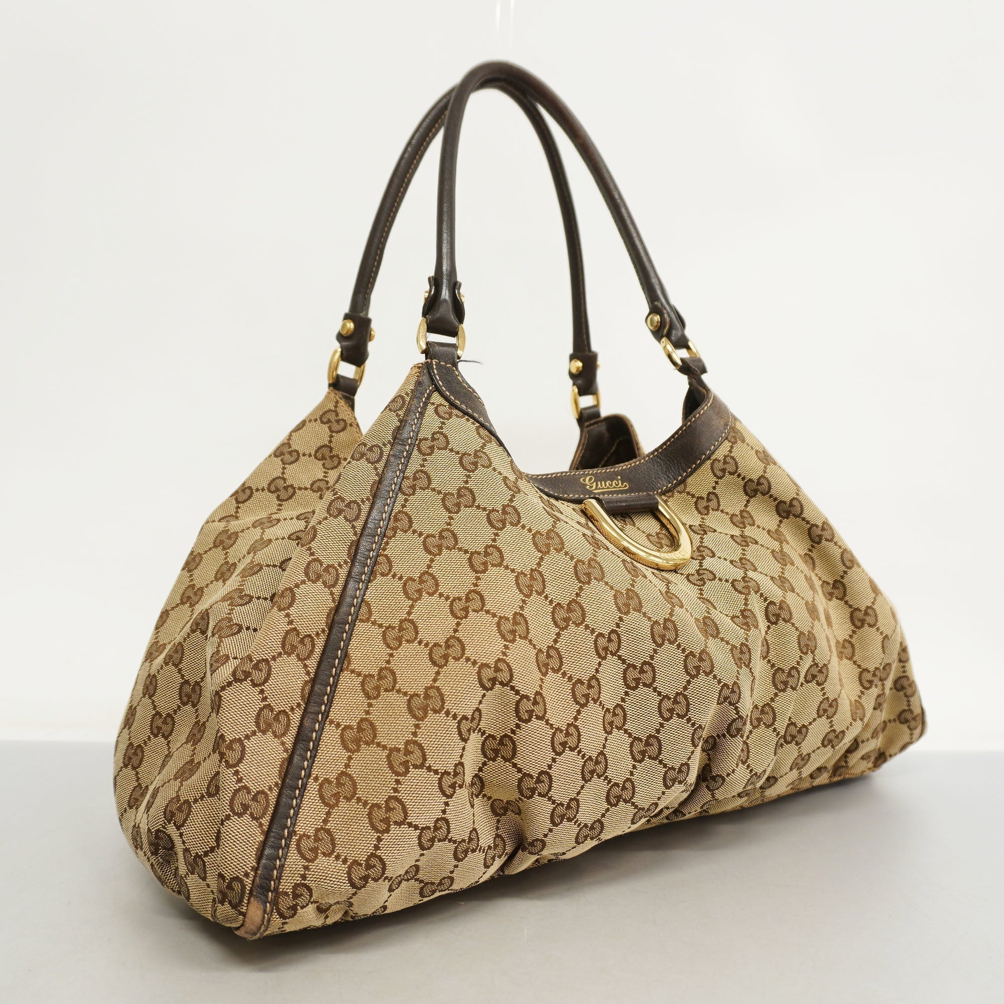GCCI  GG Canvas Abby 189835 Women's Tote Bag Beige,Brown