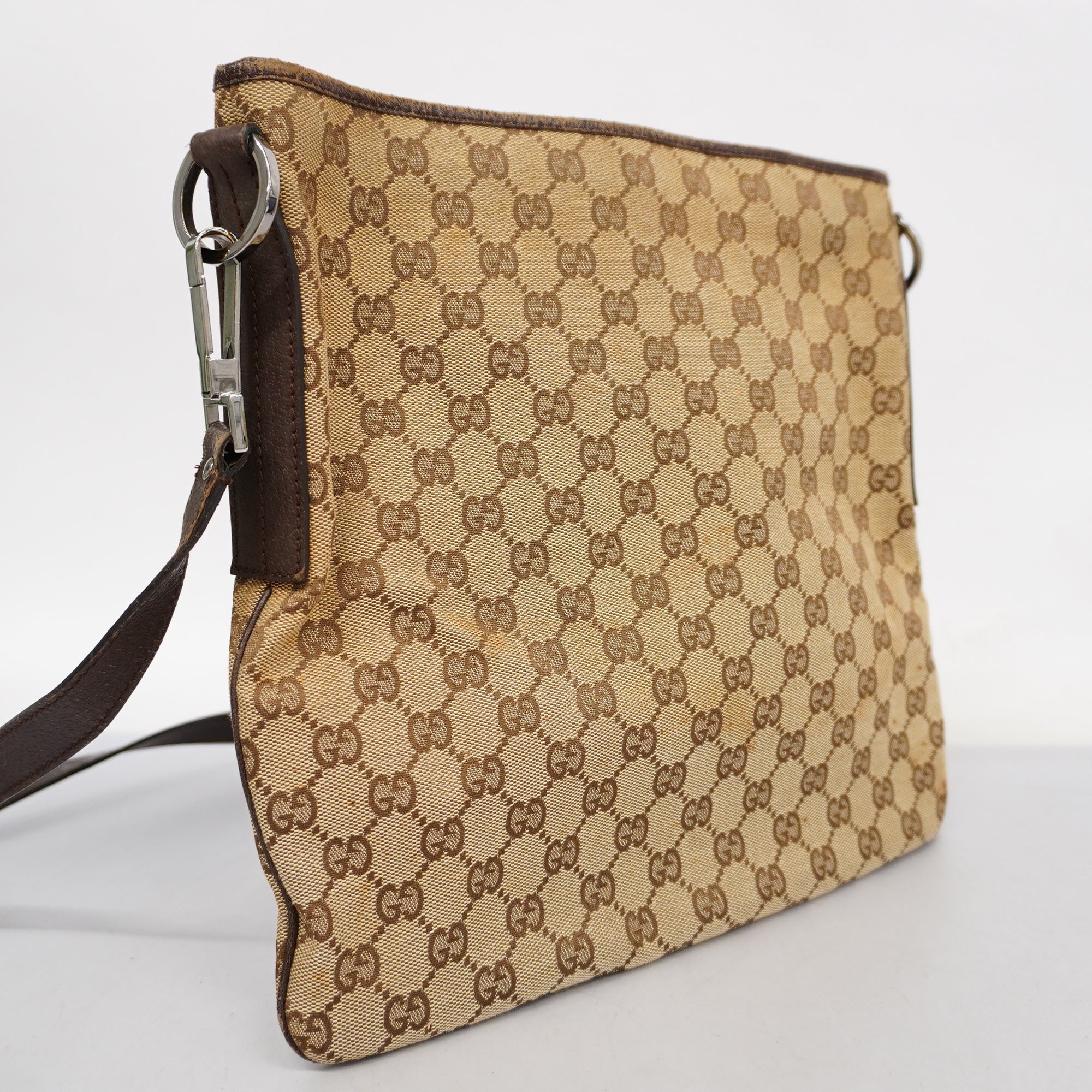 GCCI  GG Canvas Shoulder Bag 113013 Women's Shoulder Bag Beige,Dark Brown