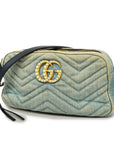 GCCI  GG Marmont Shoulder Bag Velor 447632 Women's Denim Light Blue