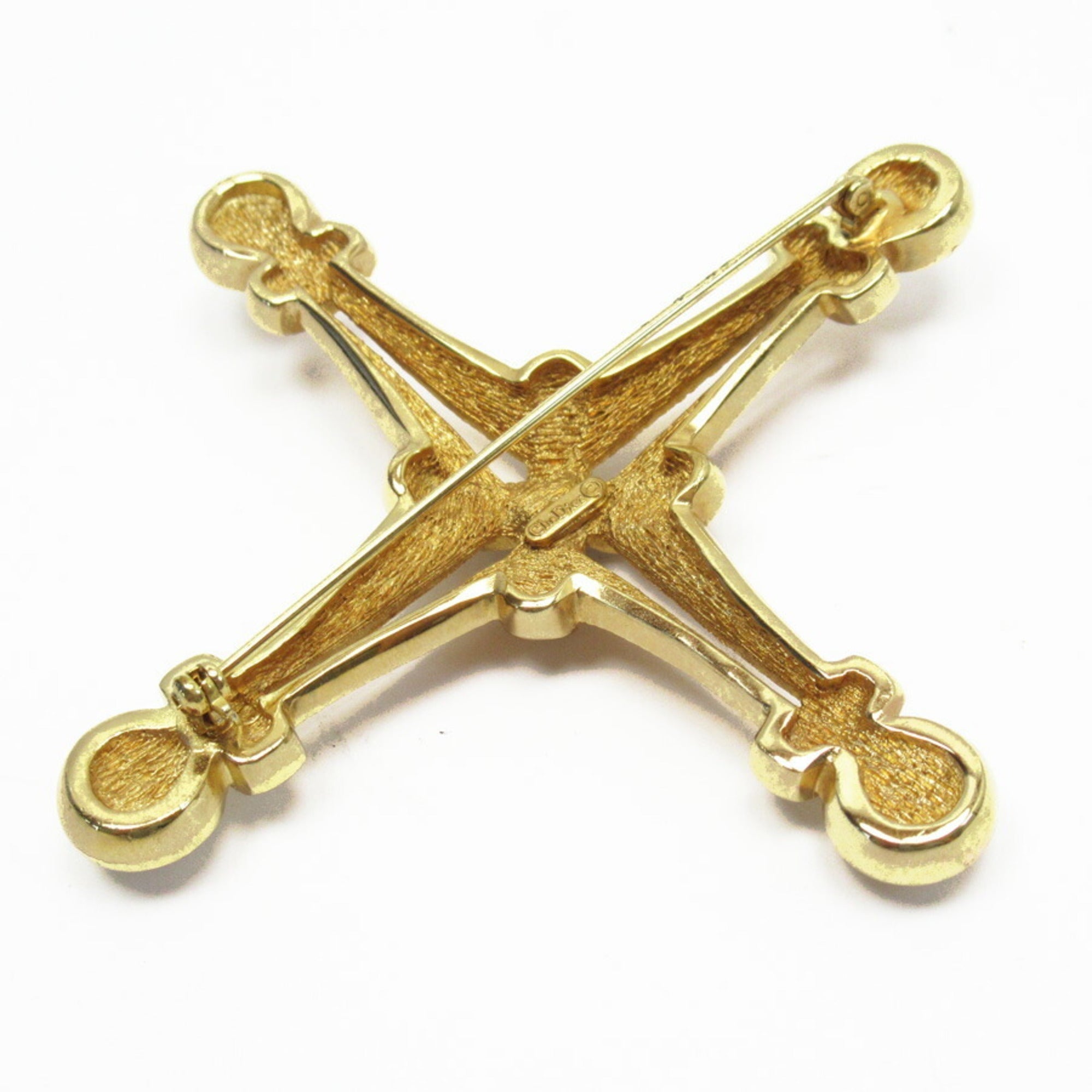 Christian D1OR Brooch Gold Fake Pearl