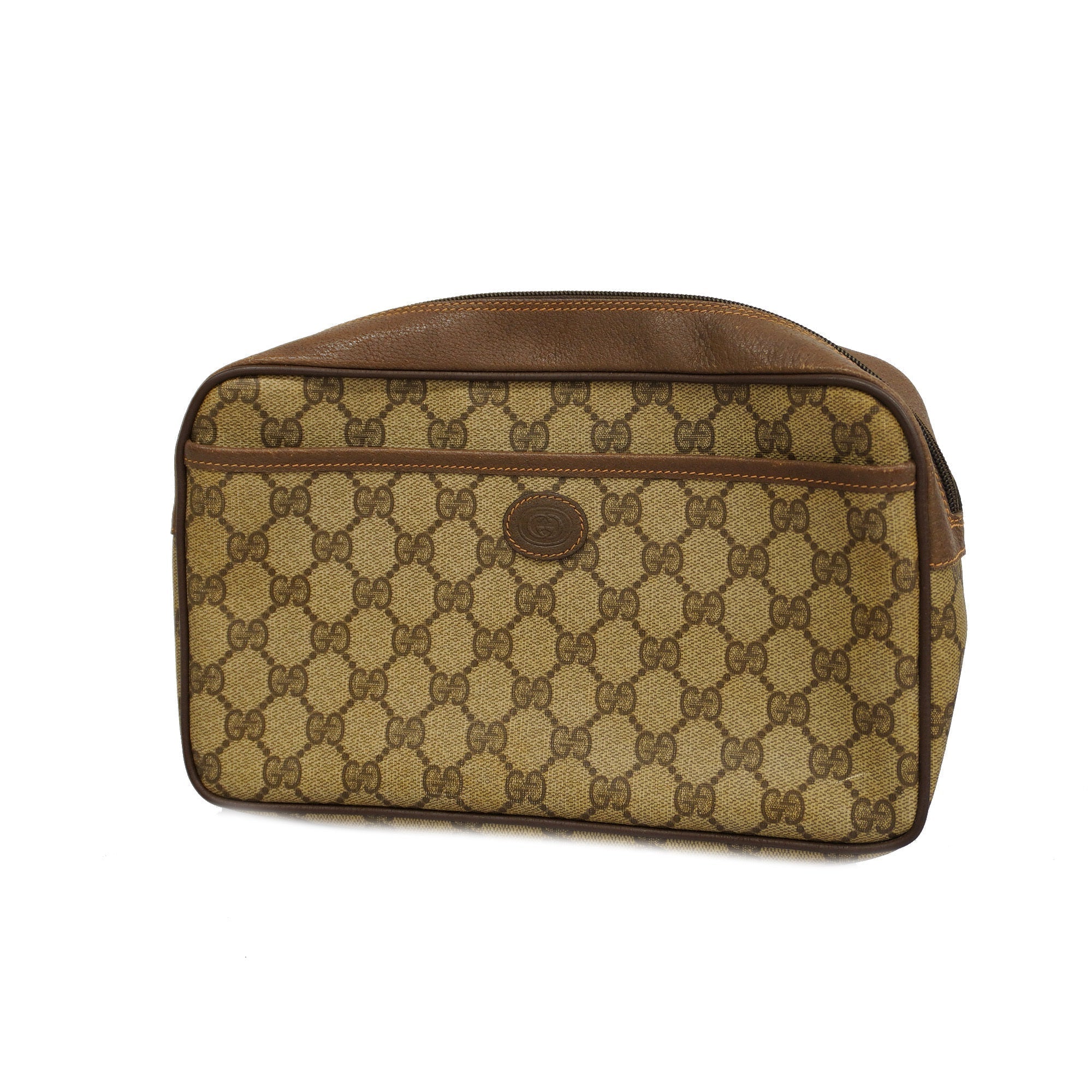 GCCI  Clutch Bag 89.01.044 Women's GG Supreme Clutch Bag Beige,Brown