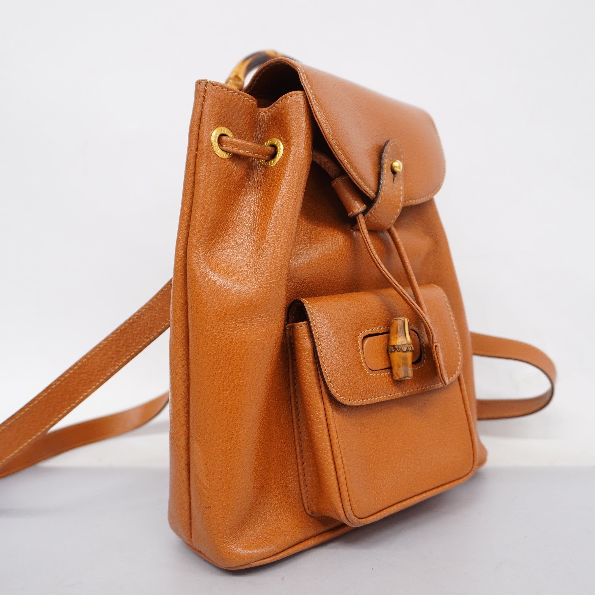 GCCI  Bamboo Rucksack 003 1705 0030 Women's Leather Backpack Brown