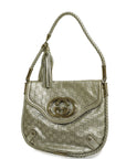 GCCI  Interlocking G167732 Women's Leather Shoulder Bag Silver