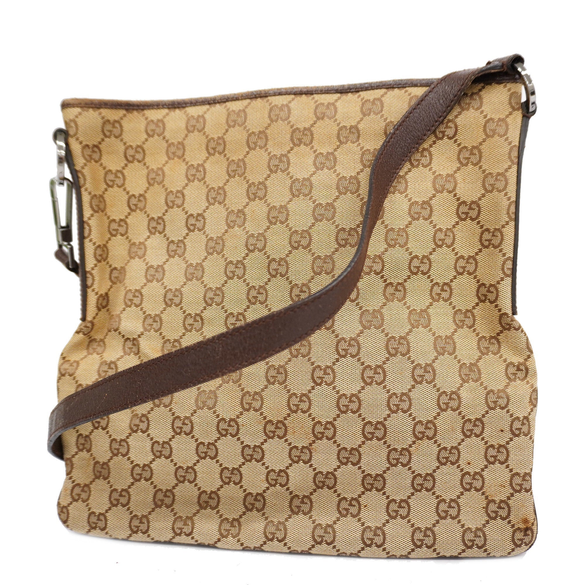 GCCI  GG Canvas Shoulder Bag 113013 Women's Shoulder Bag Beige,Dark Brown