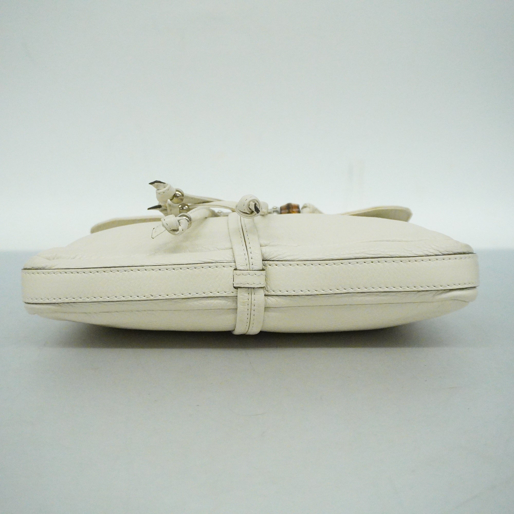 GCCI  Bamboo 235320 Women's Leather Shoulder Bag Ivory