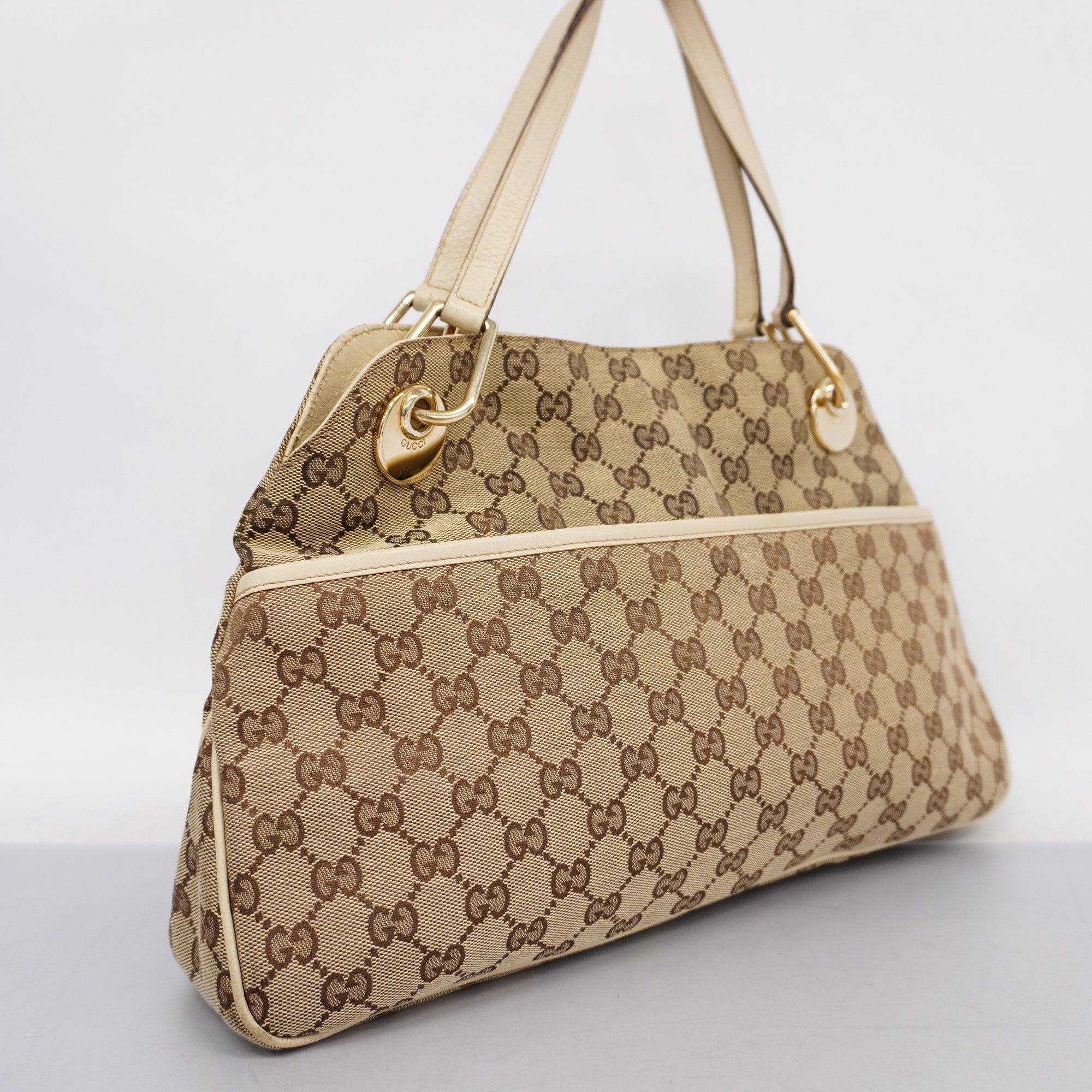 GCCI  GG Canvas Handbag 121023 Women's Handbag Beige,Ivory