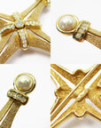 Christian D1OR Brooch Gold Fake Pearl