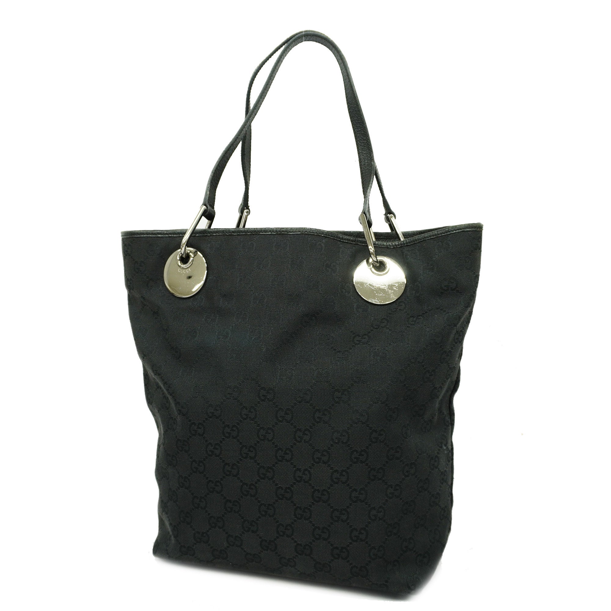 GCCI  GG Canvas120836 Women's Leather Handbag,Tote Bag Black