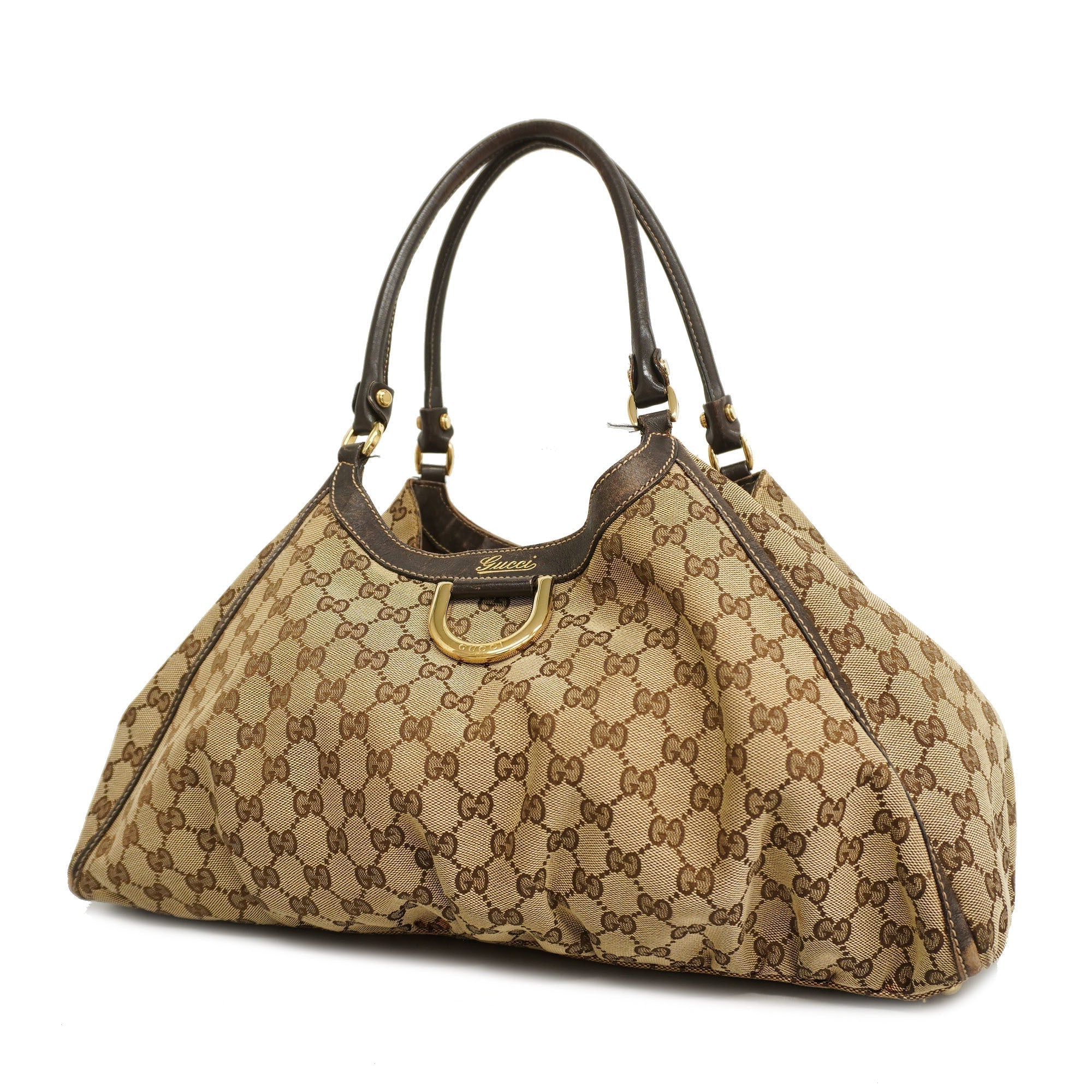 GCCI  GG Canvas Abby 189835 Women's Tote Bag Beige,Brown