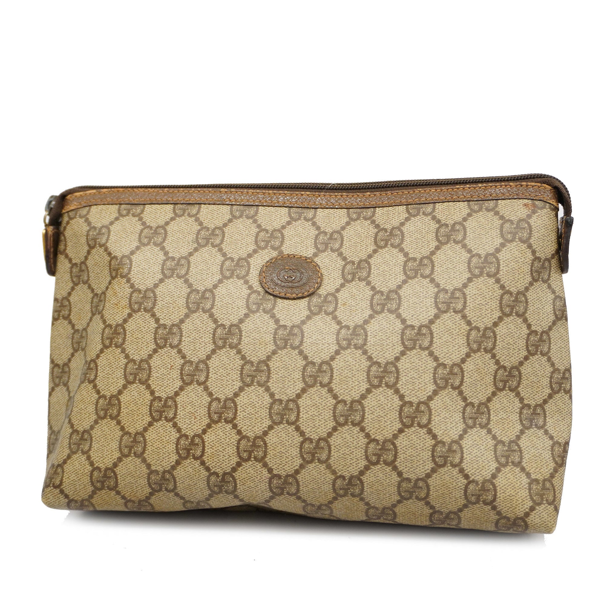GCCI  156 01 045 Women's GG Supreme Clutch Bag Beige