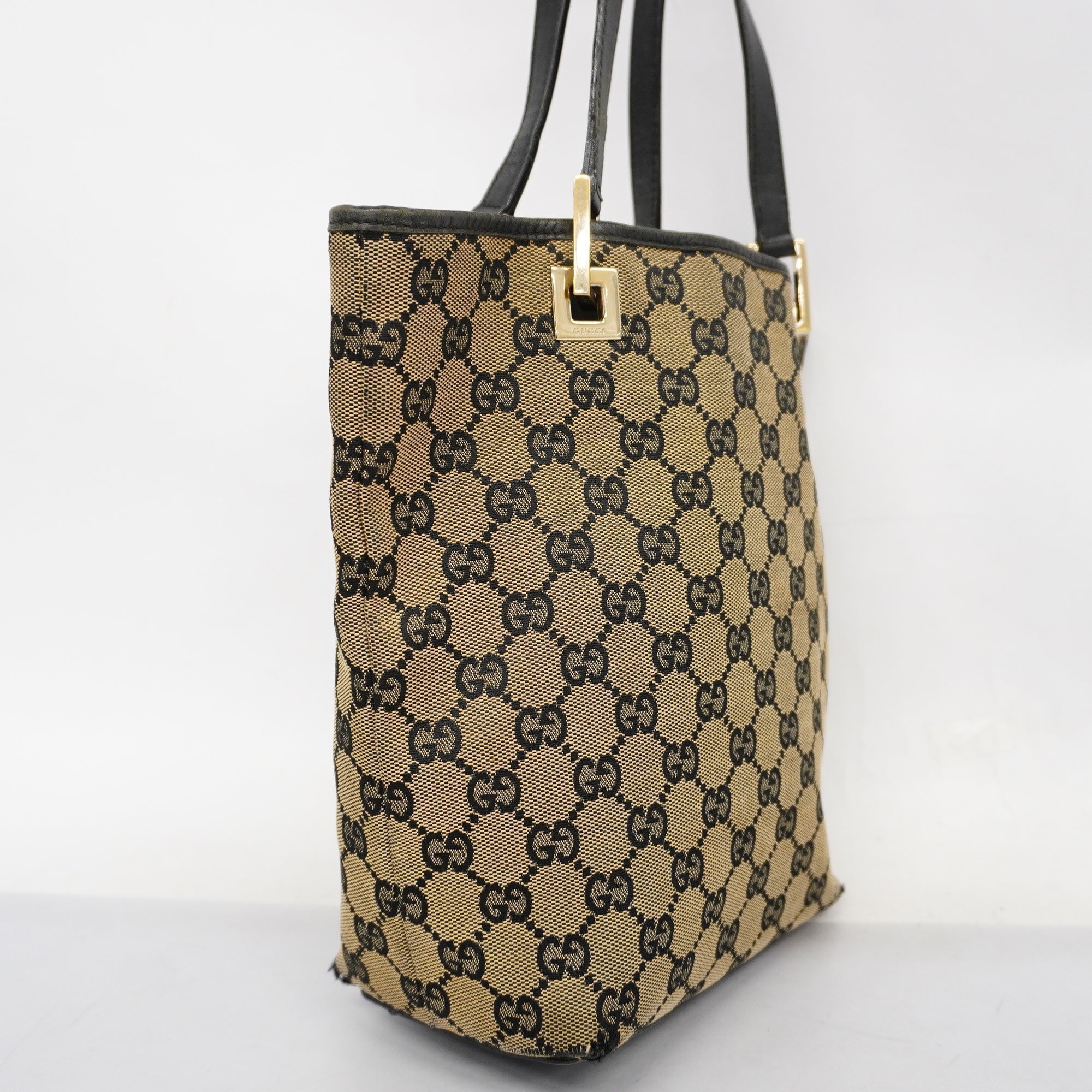 GCCI  GG Canvas Tote Bag 002 1099 Women's GG Canvas Handbag,Tote Bag Black