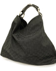GCCI  Horsebit Shoulder Bag 114900 Women's GG Canvas Shoulder Bag Black